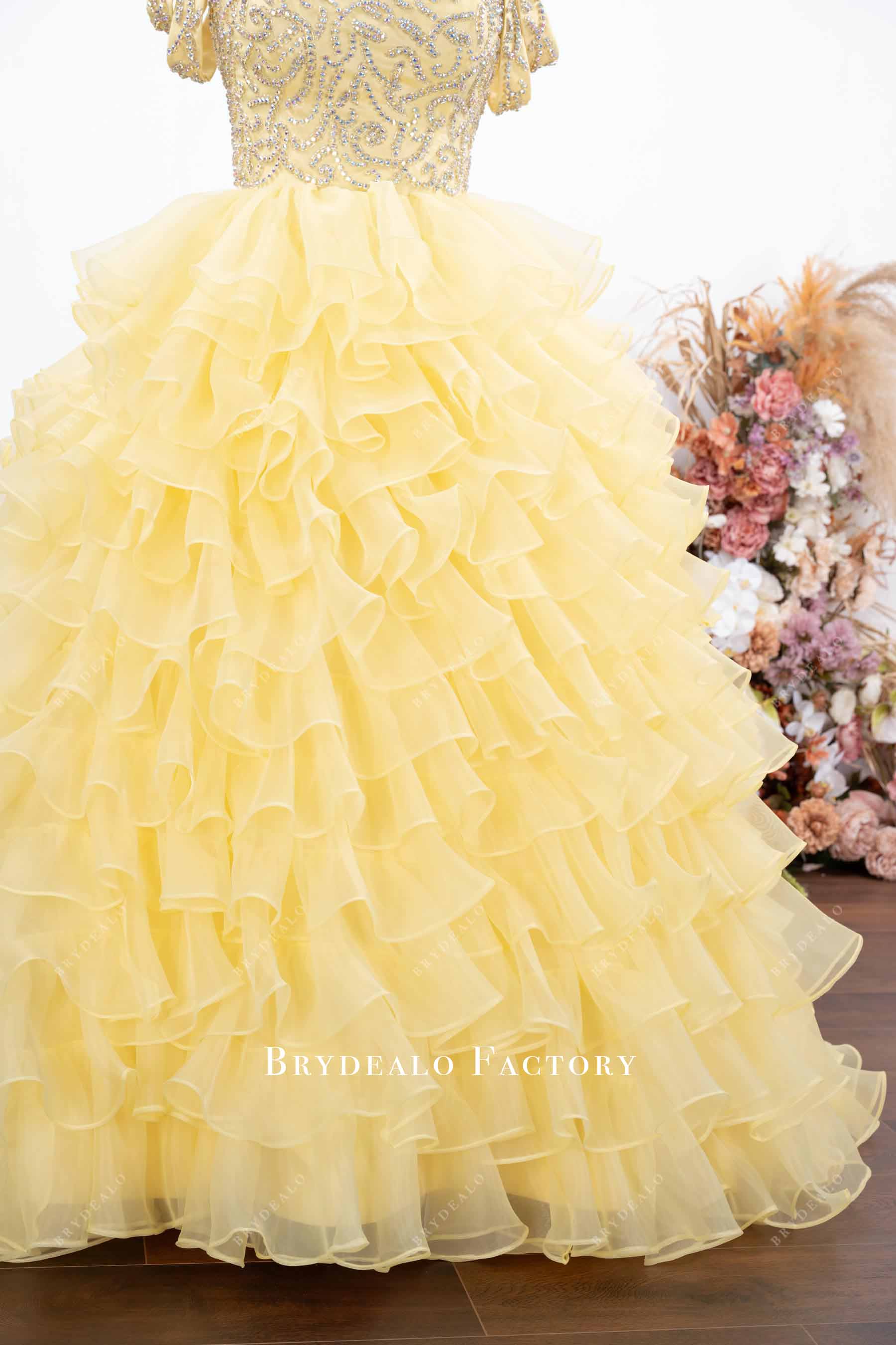 puffy ruffled skirt pageant dress
