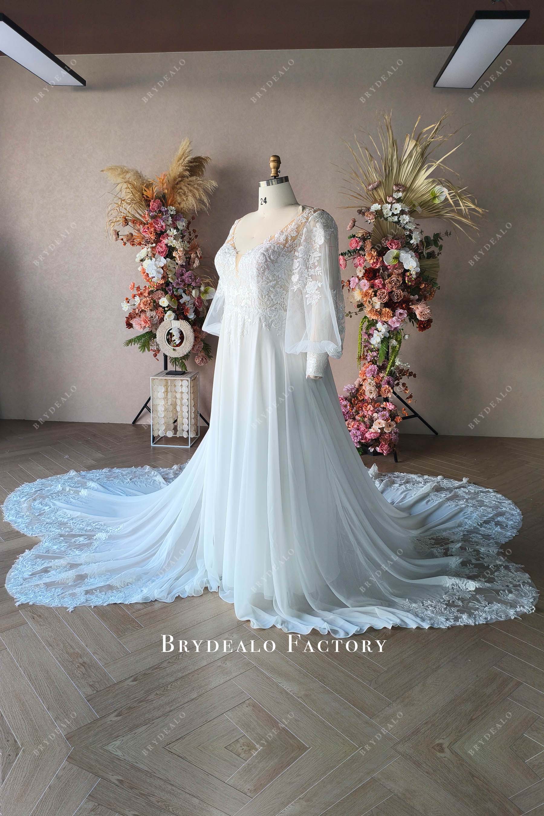 puffy sleeves wedding dress