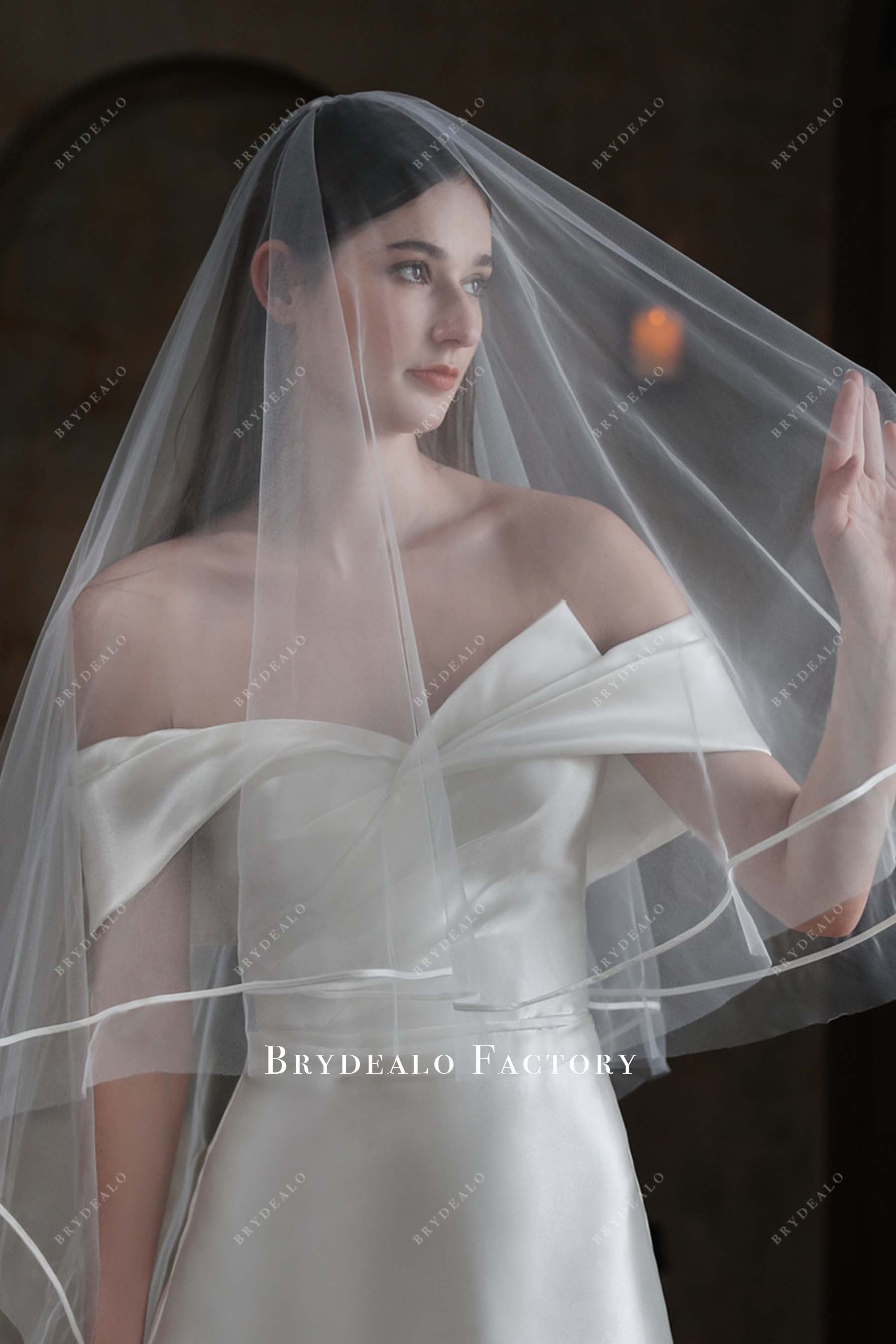 raw cut wedding veil