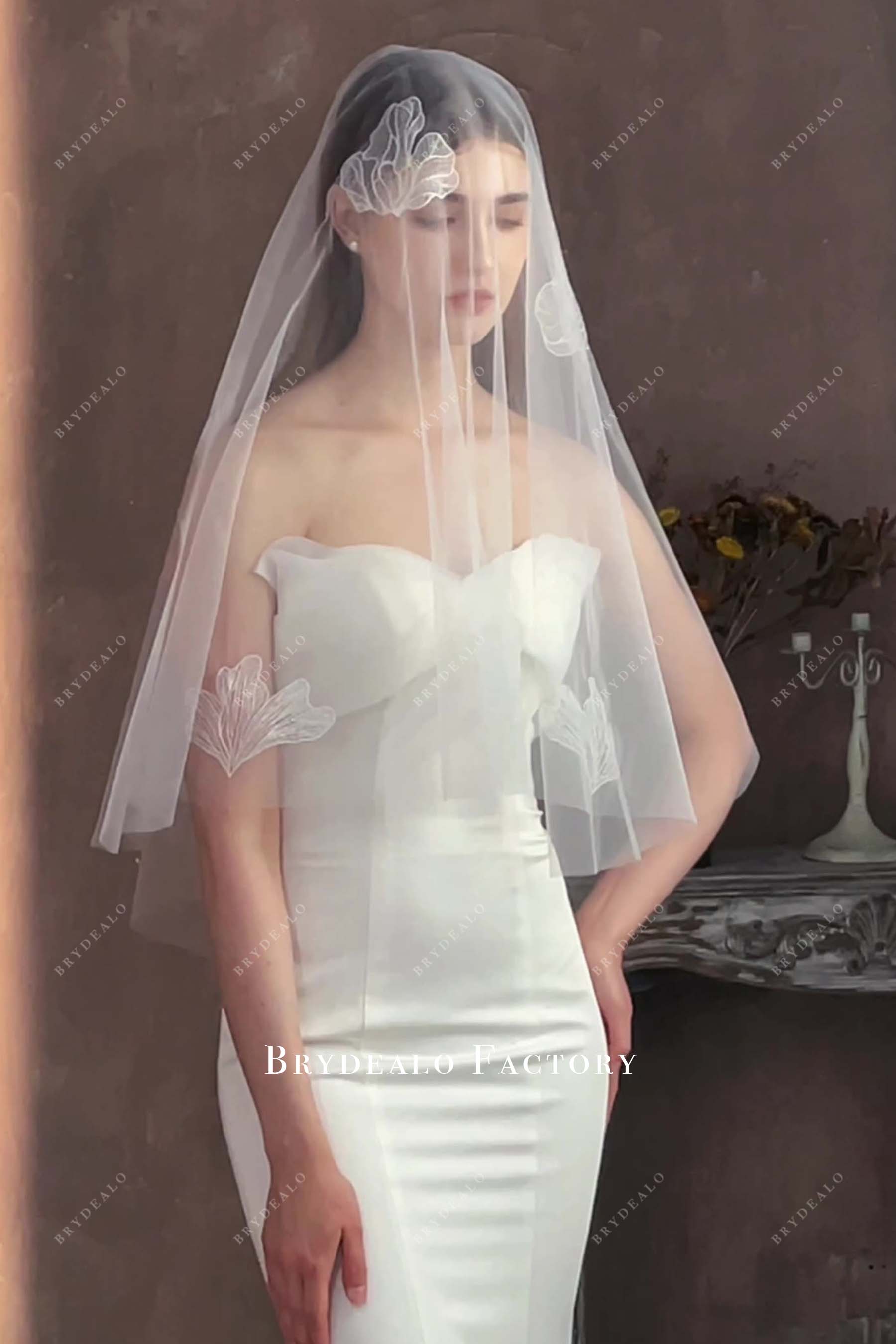 raw cut bridal veil