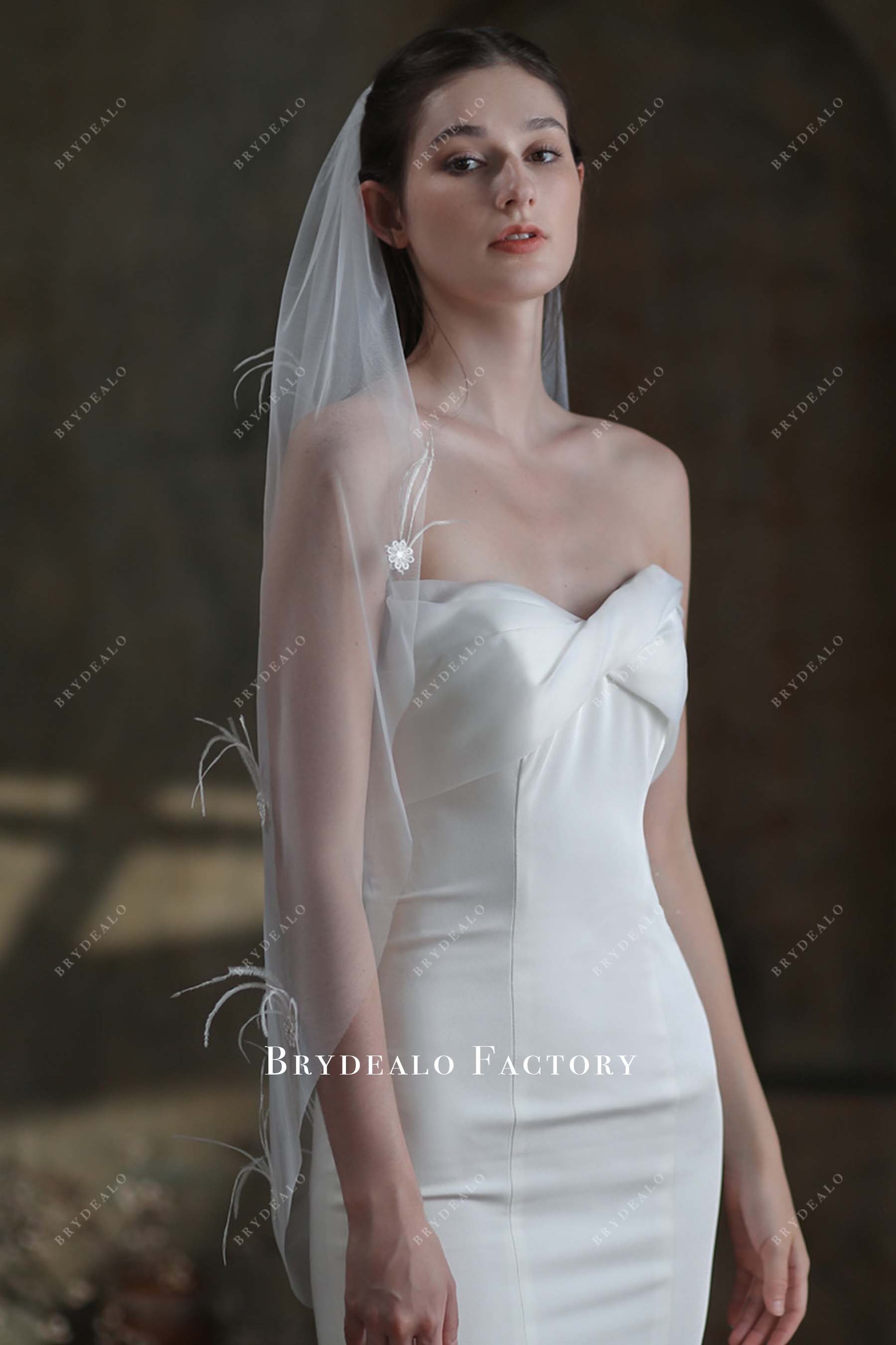 raw cut bridal veil