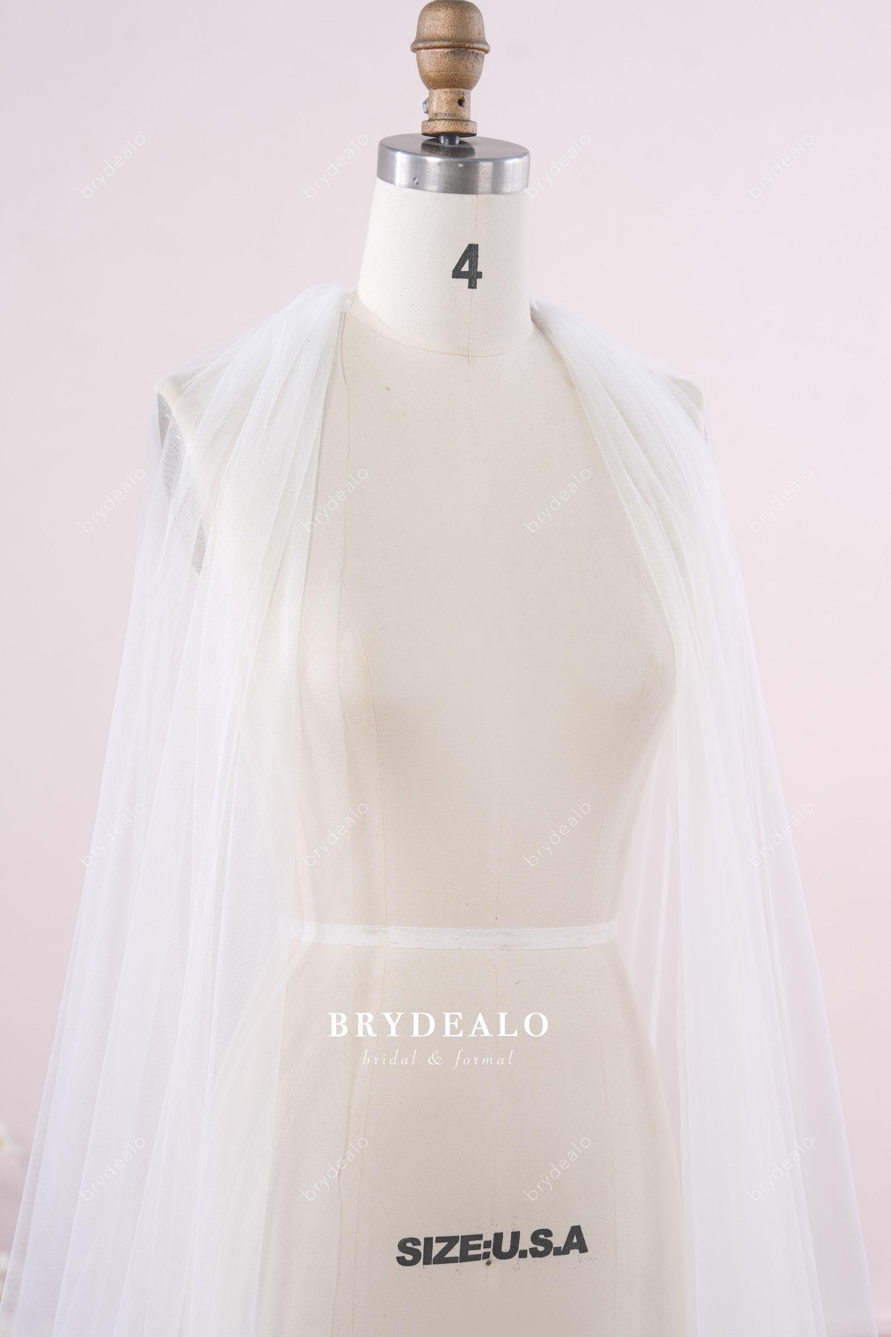 raw cut tulle wedding veil