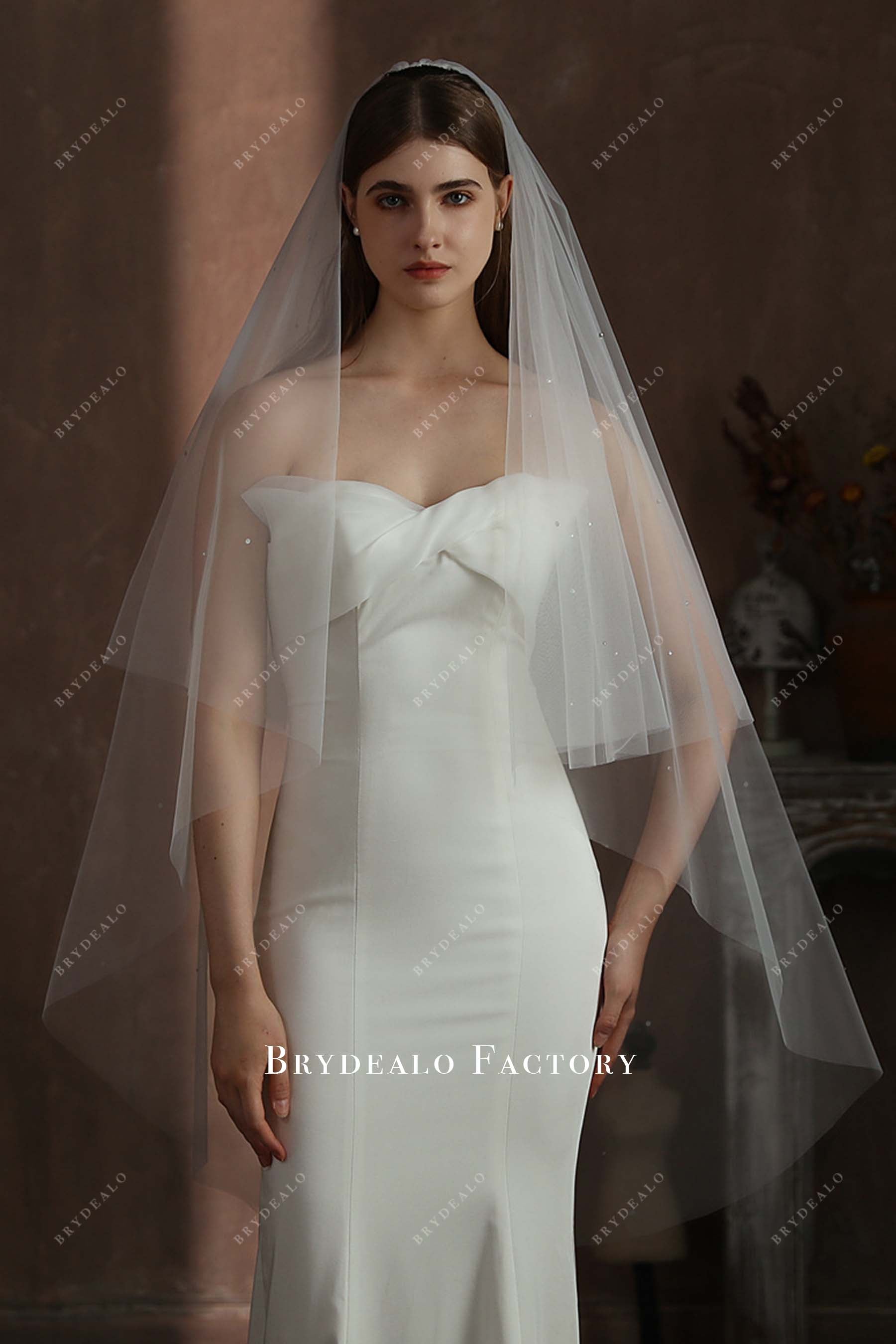 raw cut edge wedding veil