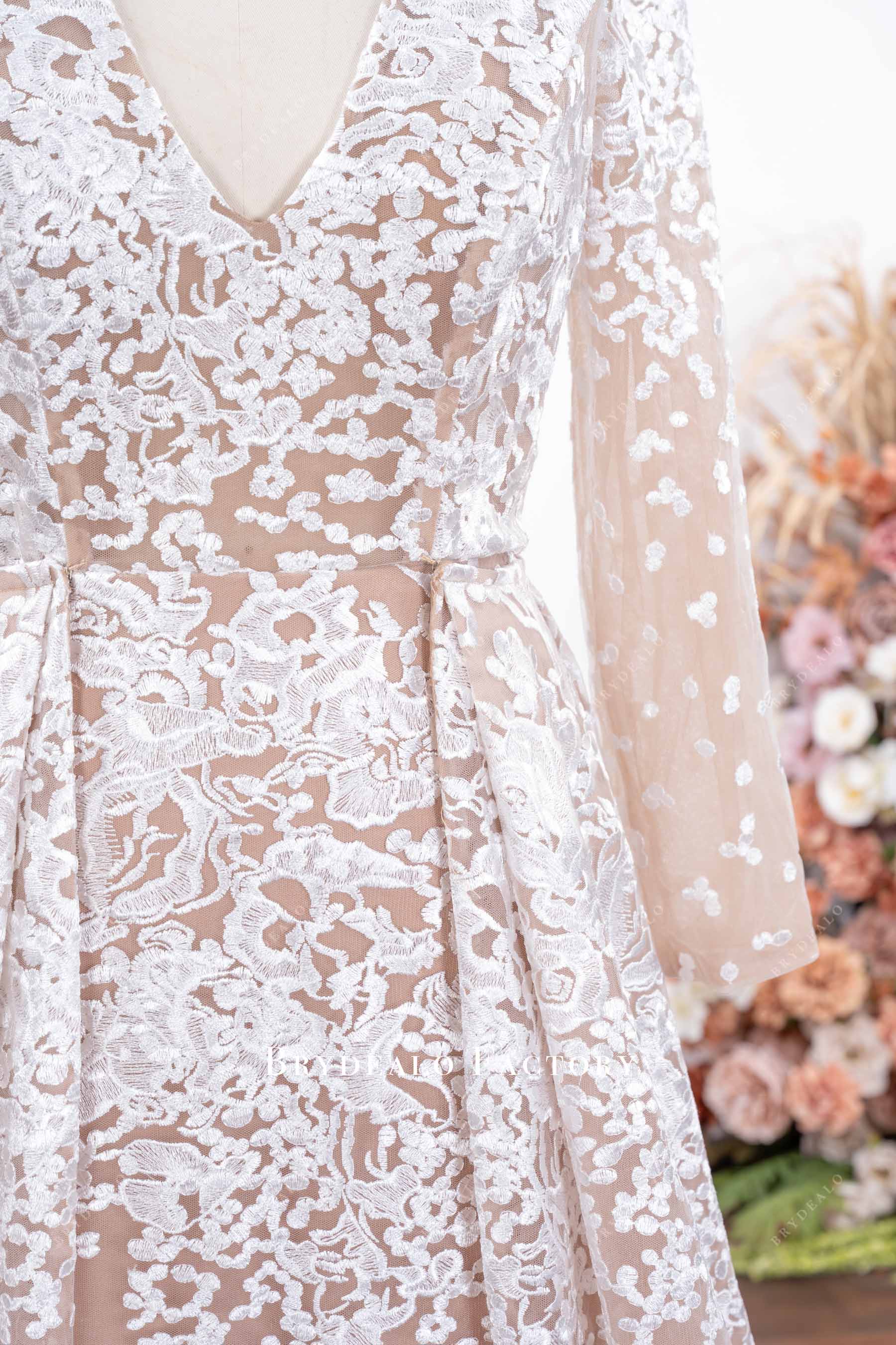 removable lace overskirt bridal gown