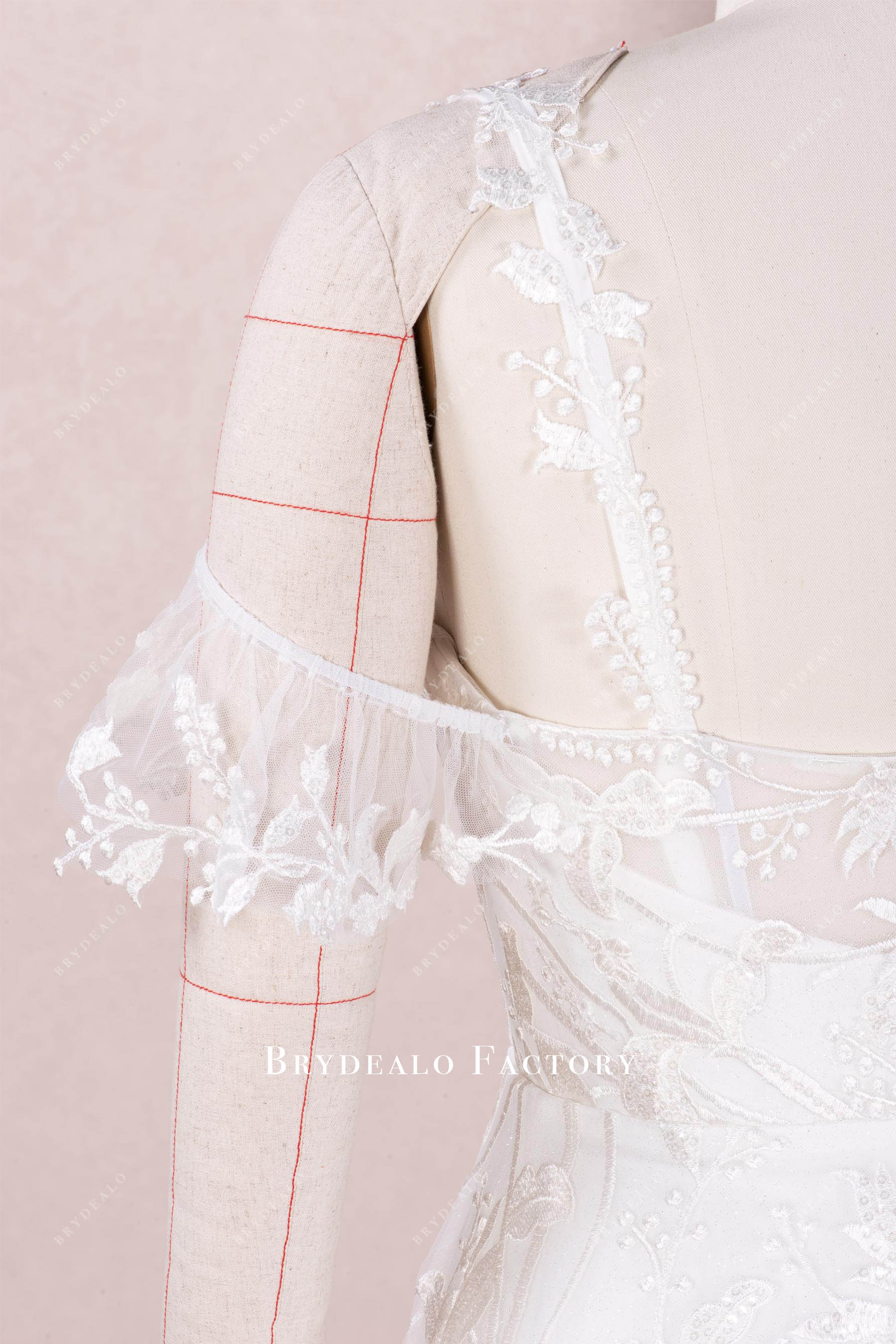 removable sleeves lace straps wedding dress