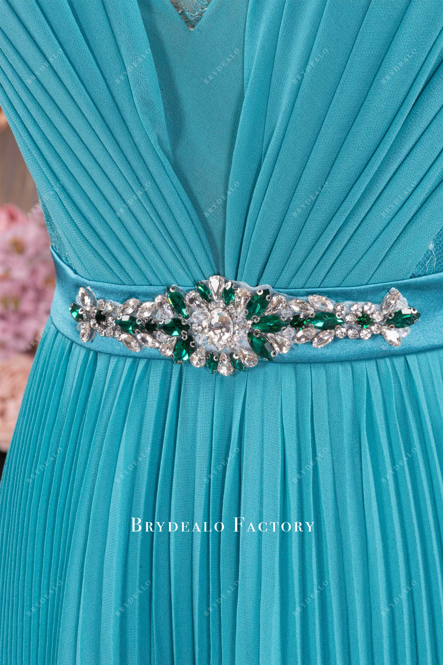 rhinestone belt formal dress