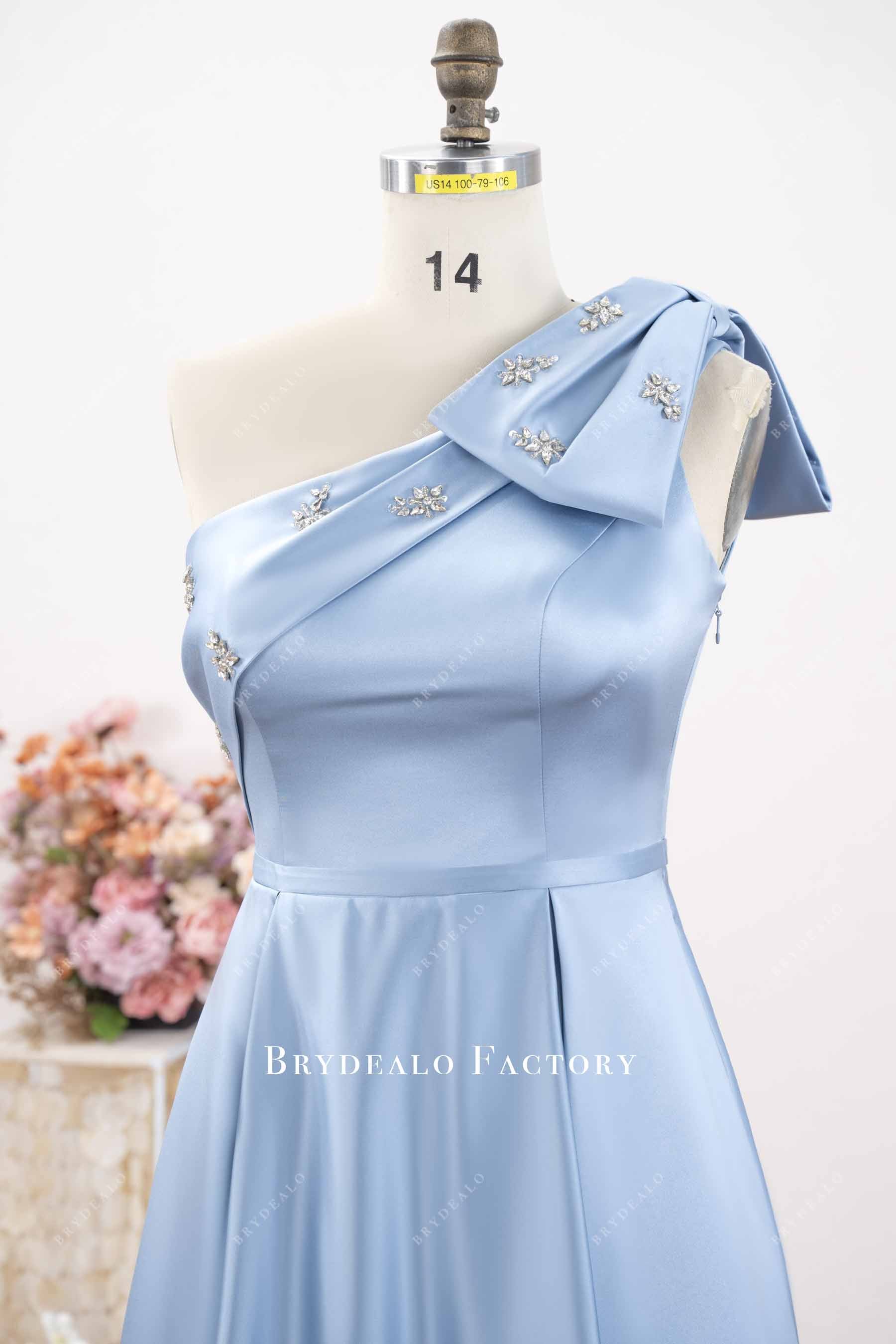 rhinestone large bowknot formal dress