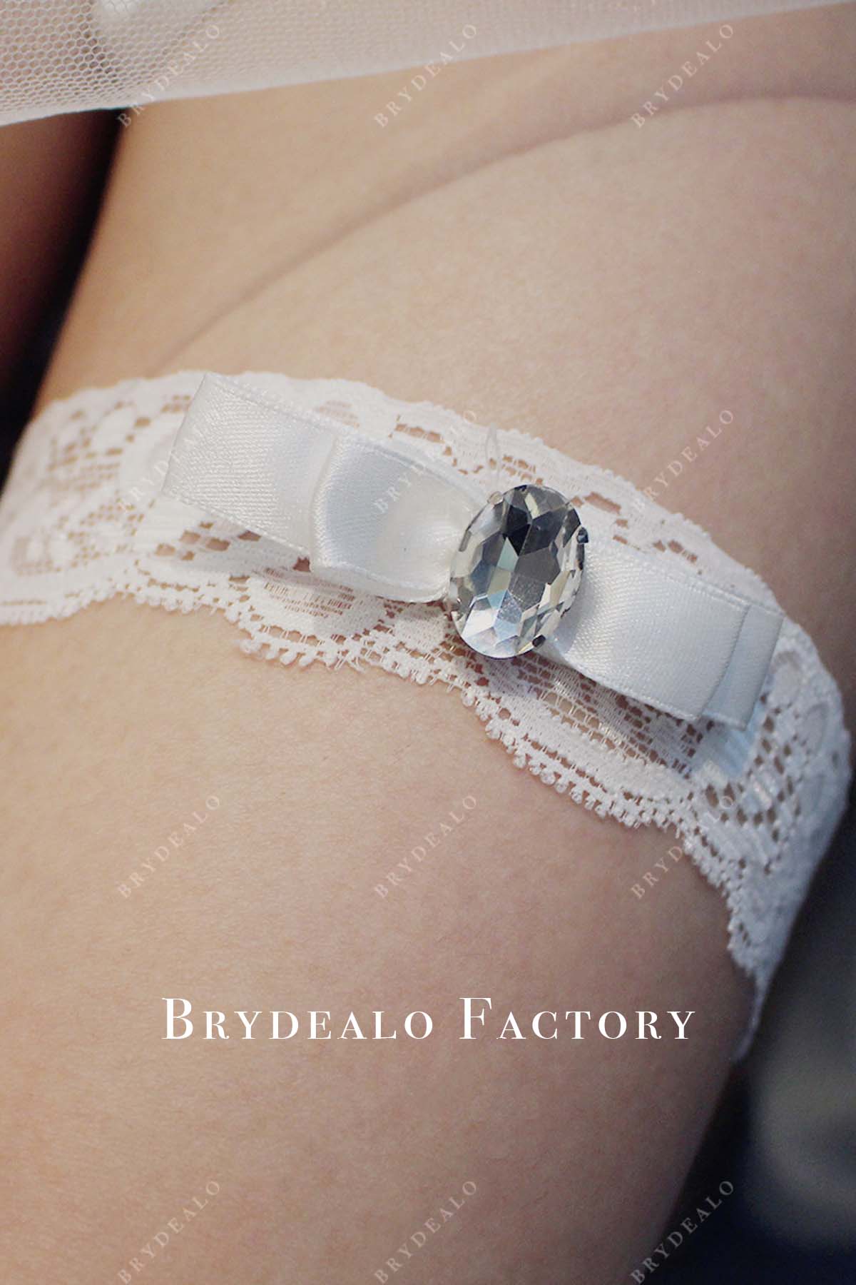 rhinestone ribbon bowknot garter