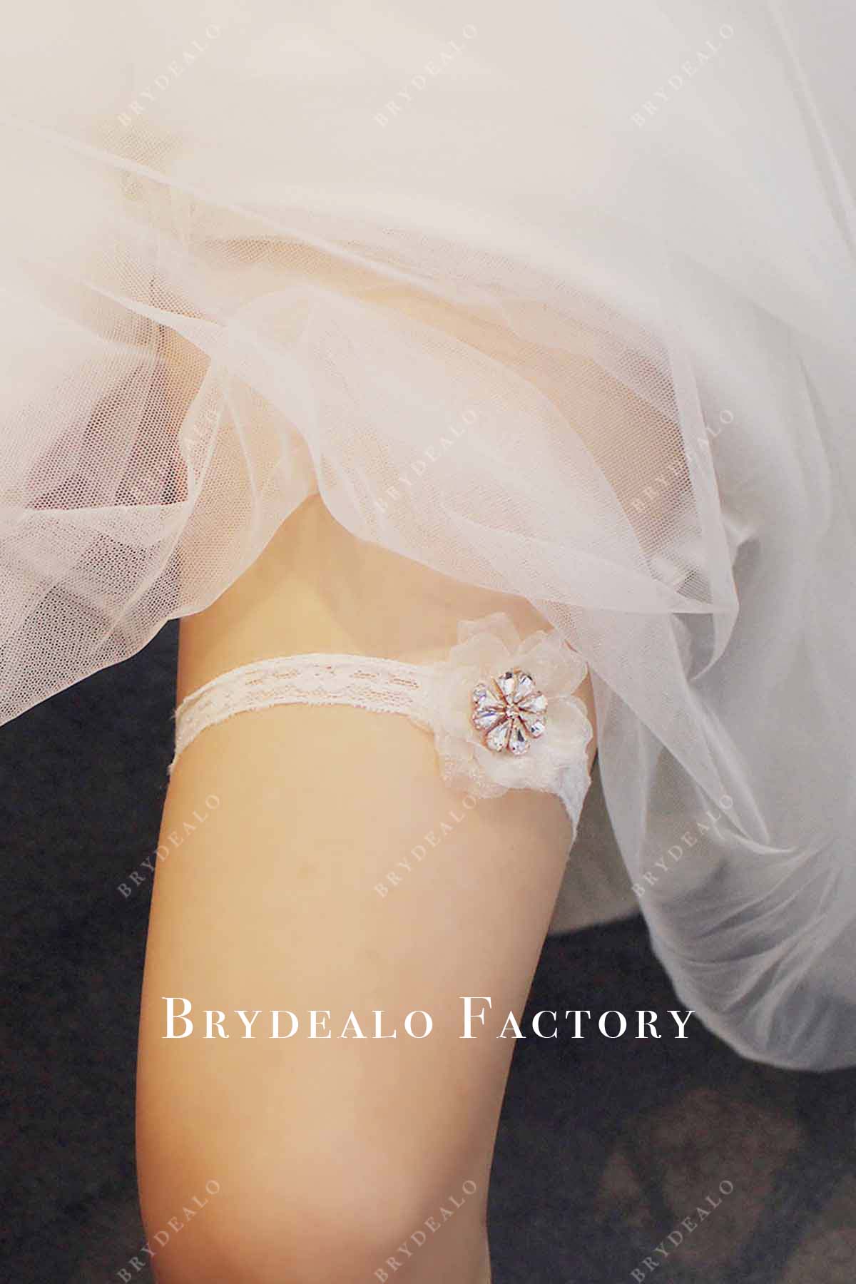 romantic flower wedding garter