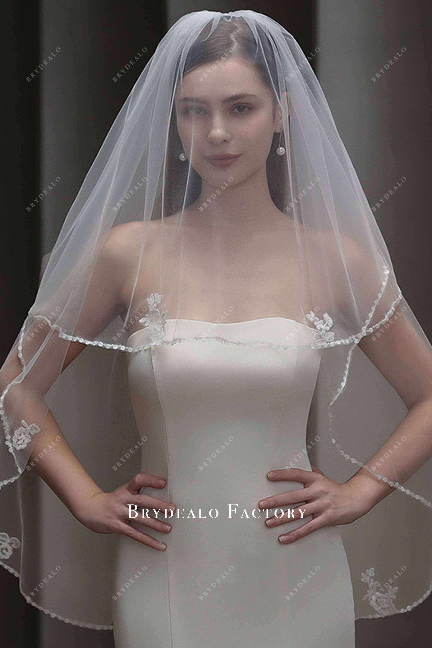 romantic sequin edge veil