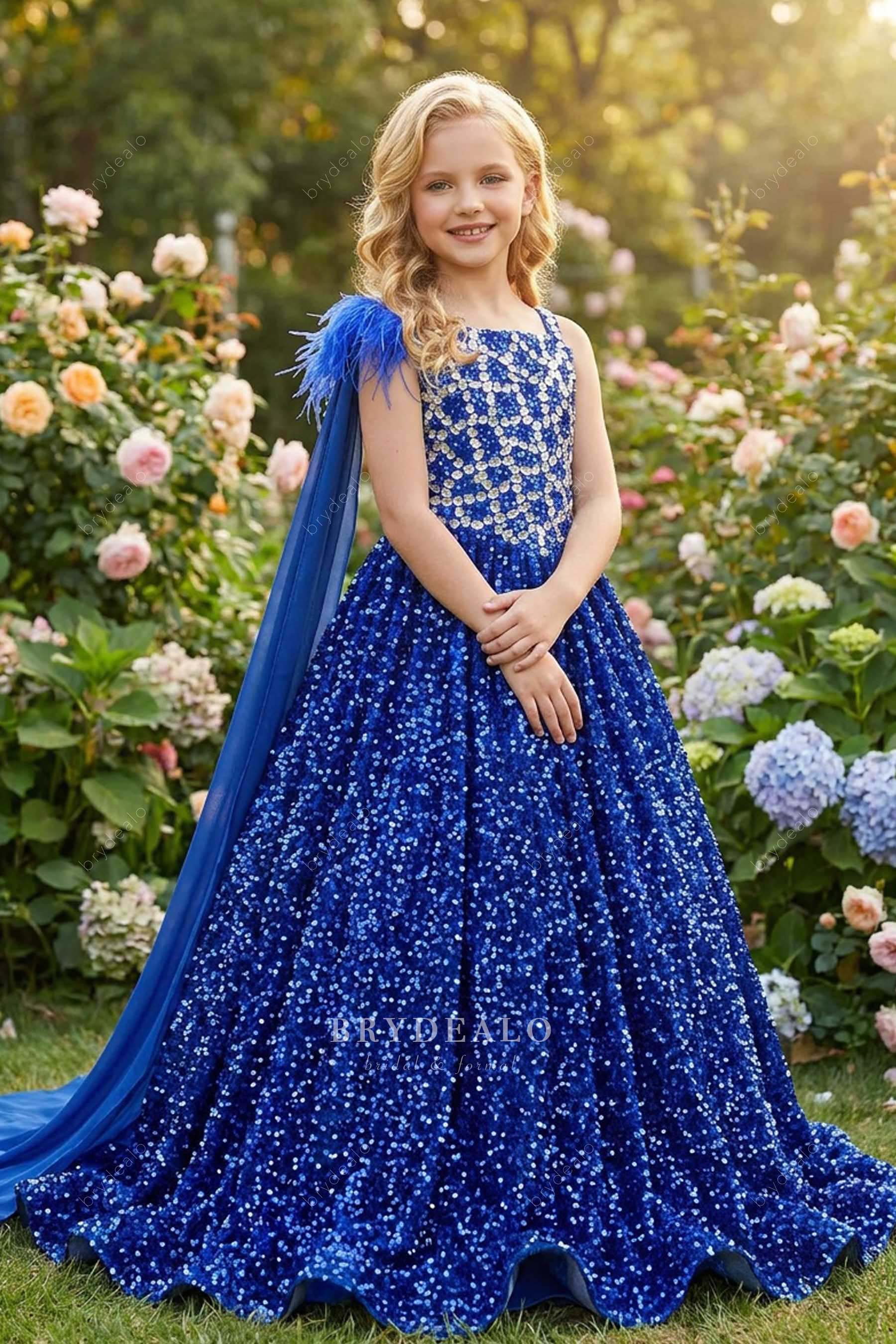 royal blue sparkly junior pageant dress