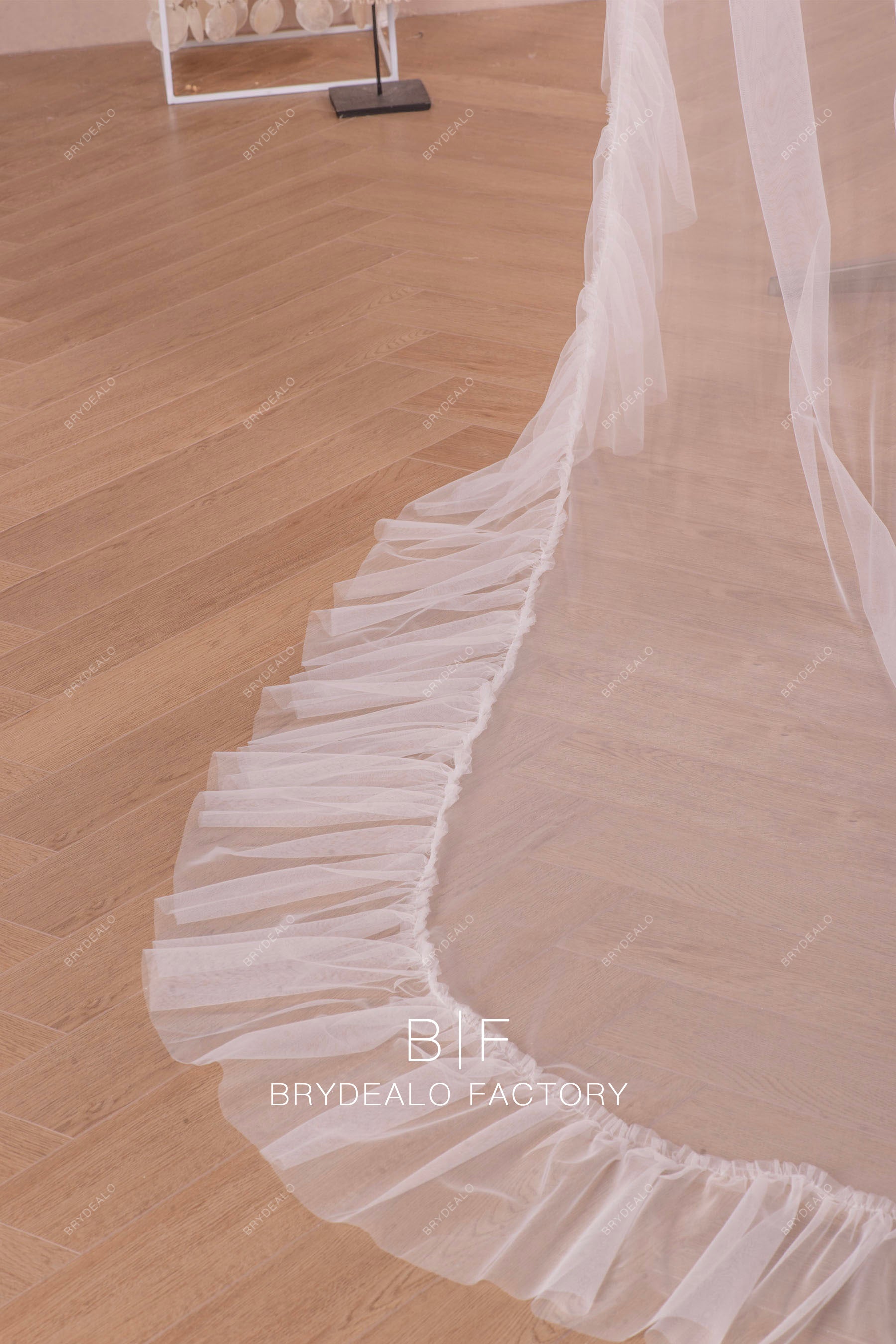 ruffled edge bridal veil