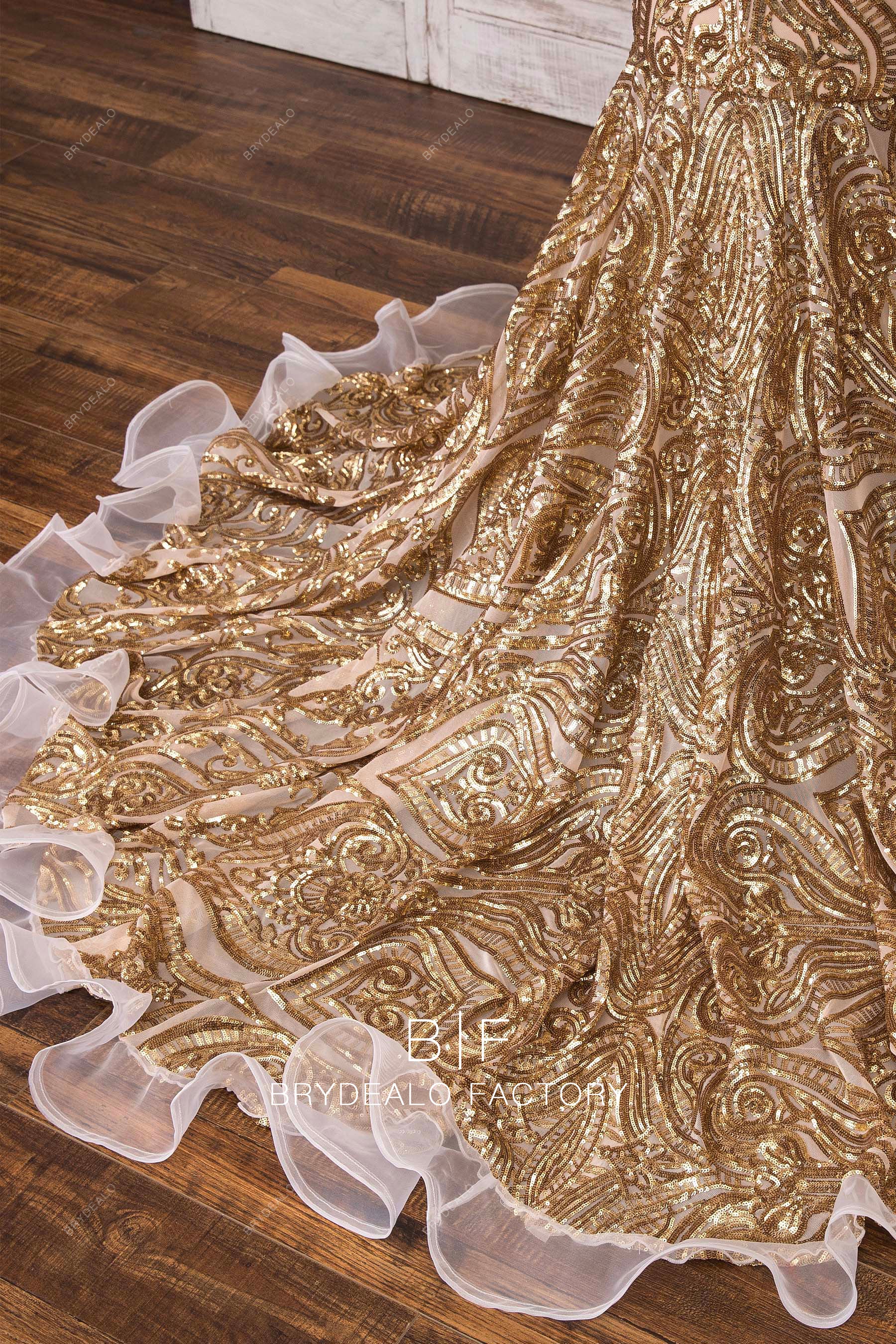 ruffled organza hem prom dress