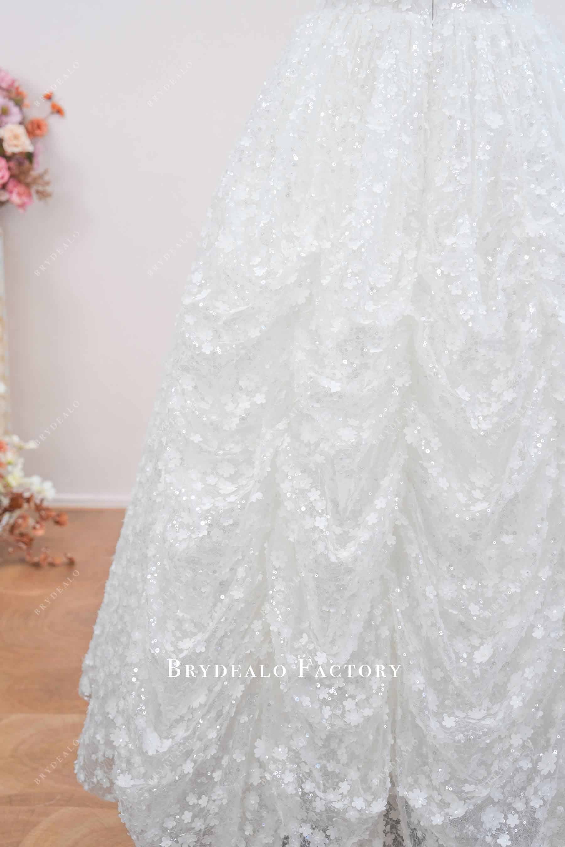ruffled short skirt wedding dress