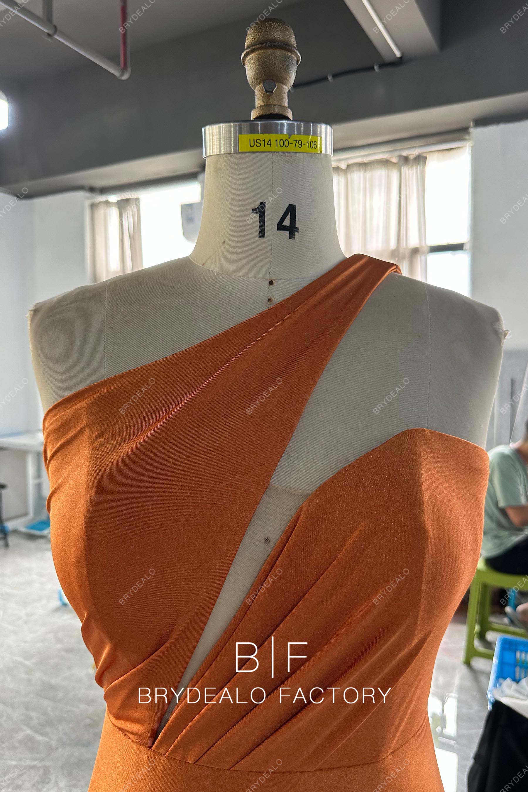 rusty jersey sleeveless bridesmaid dress