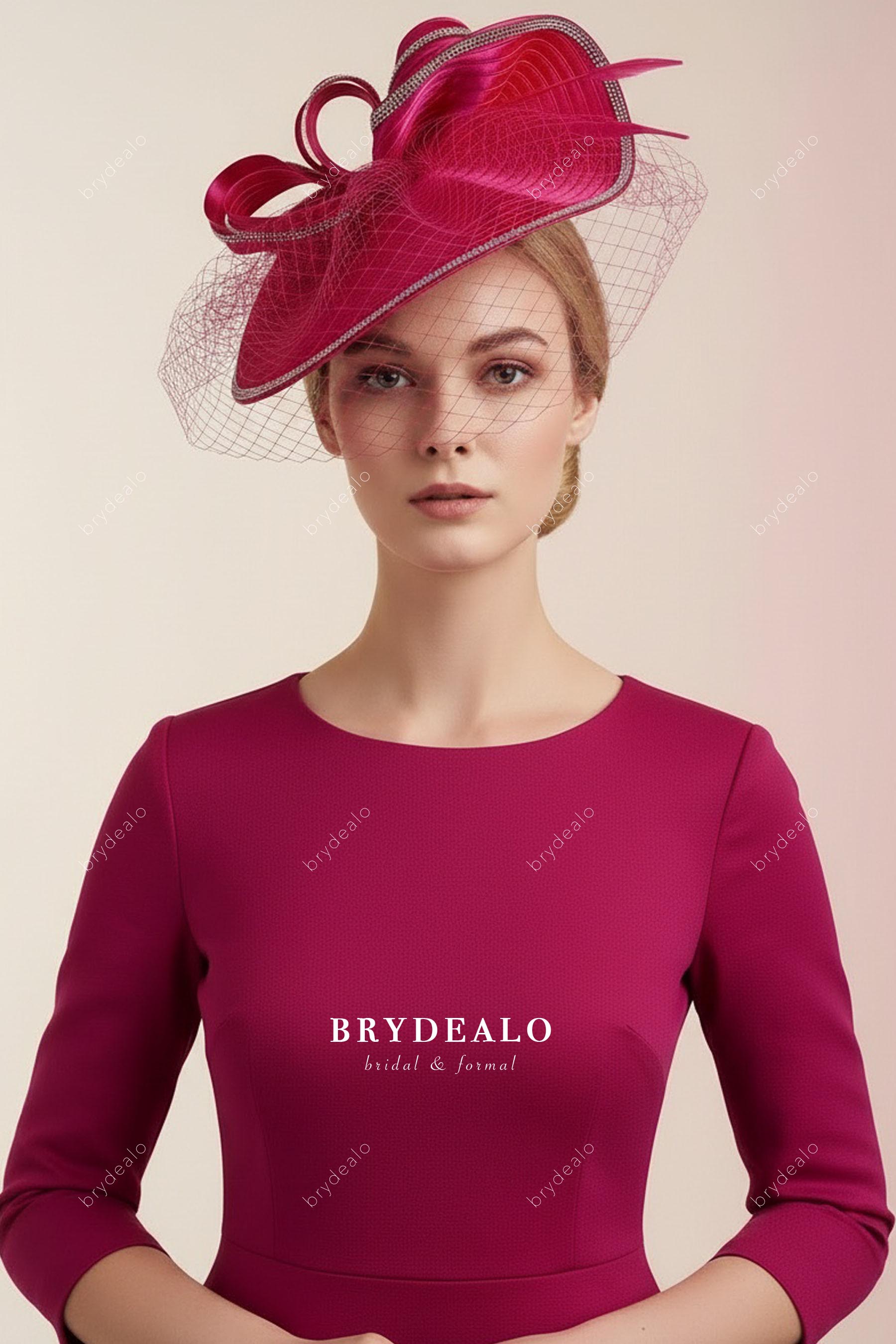 satin feather fascinator hat