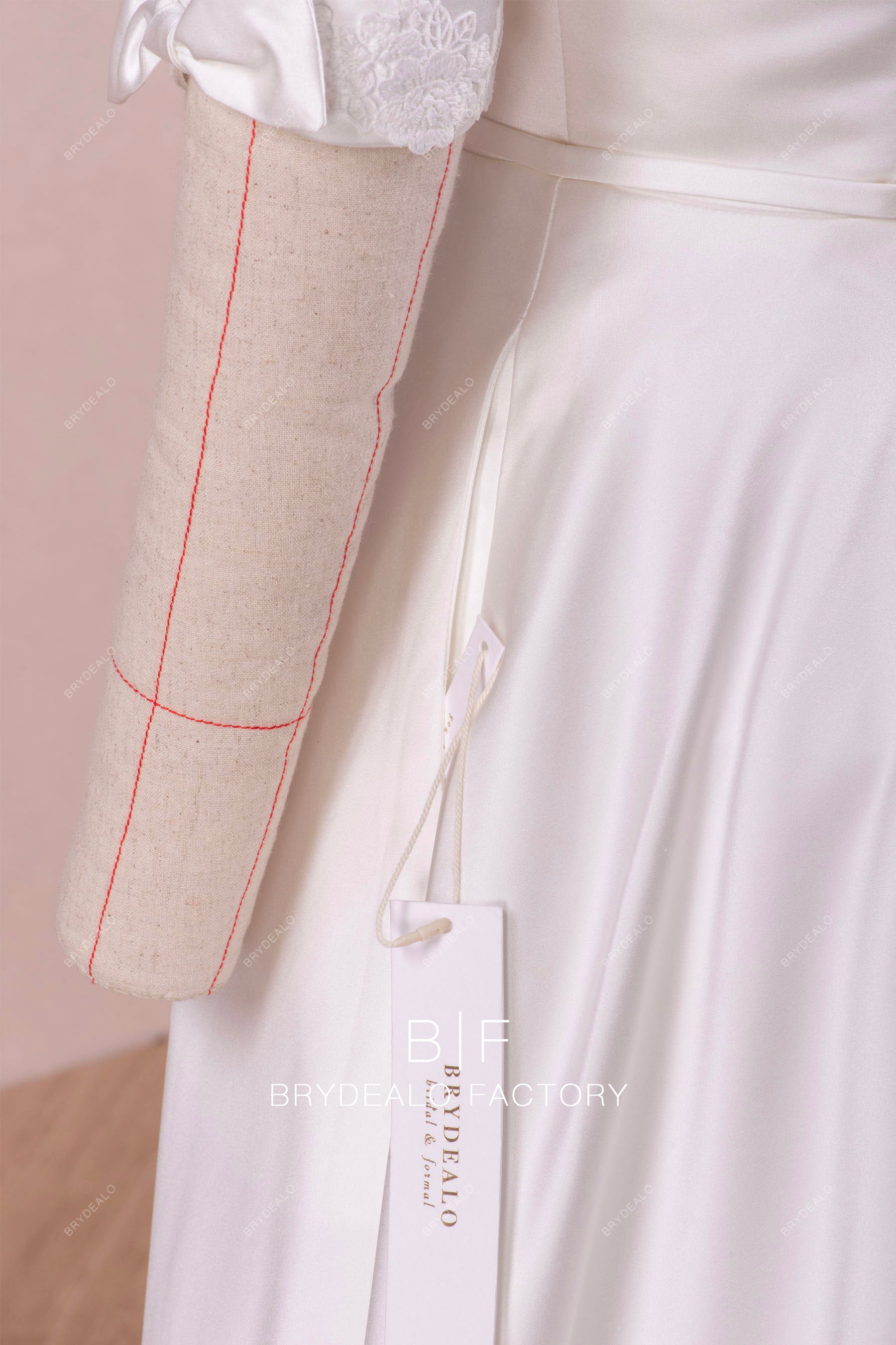 satin pockets wedding dress