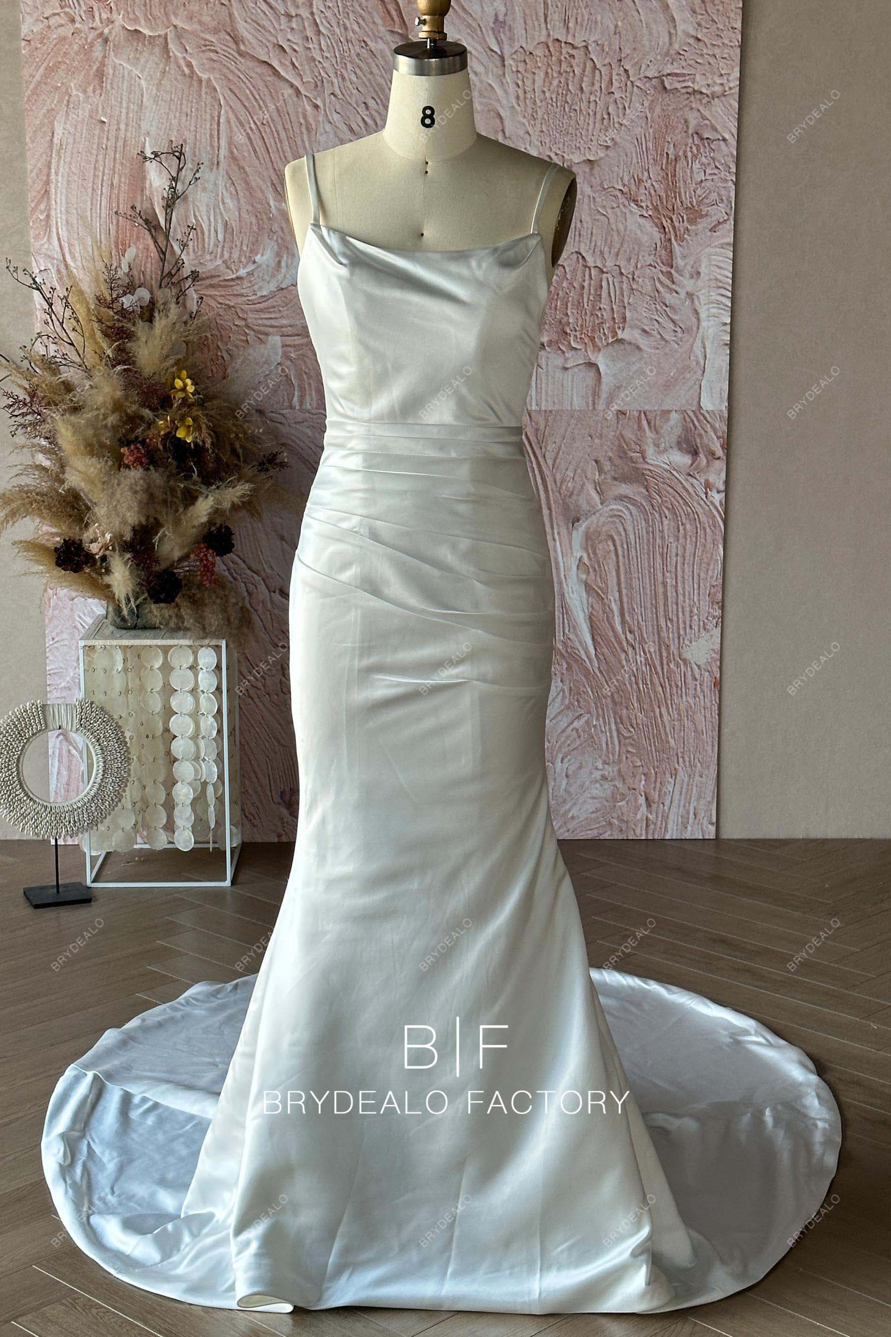 Private Label Custom Scoop Neck White Wedding Dress