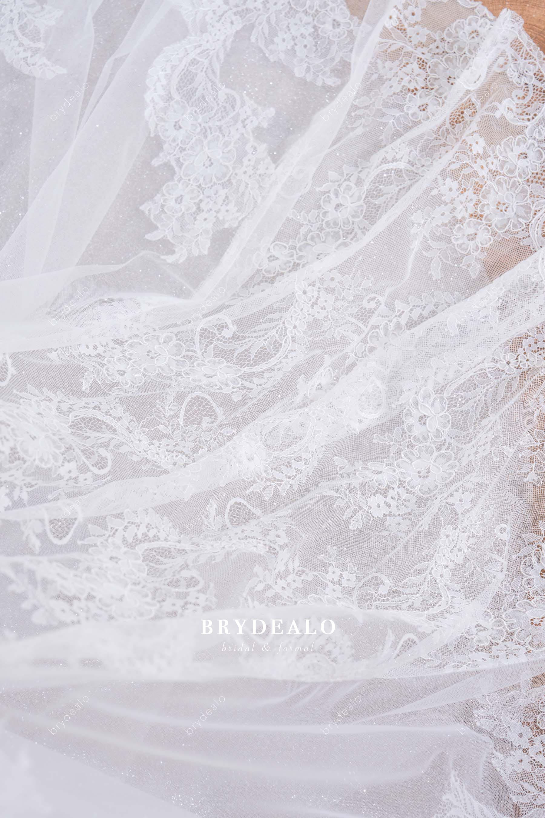 shimmery lace wedding dress