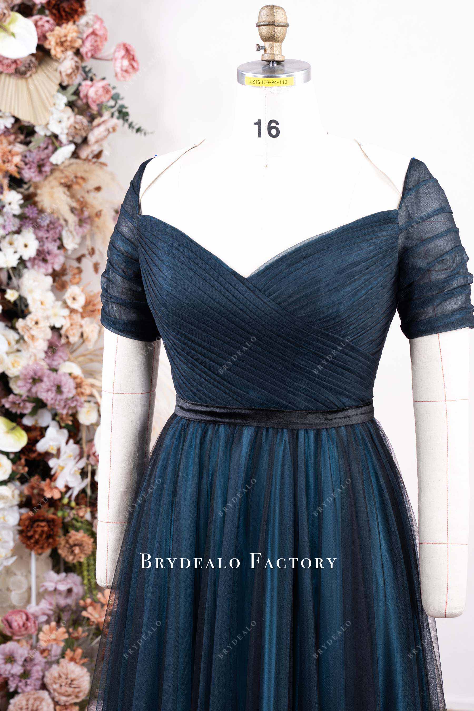 short sleeve sweetheart formal dress