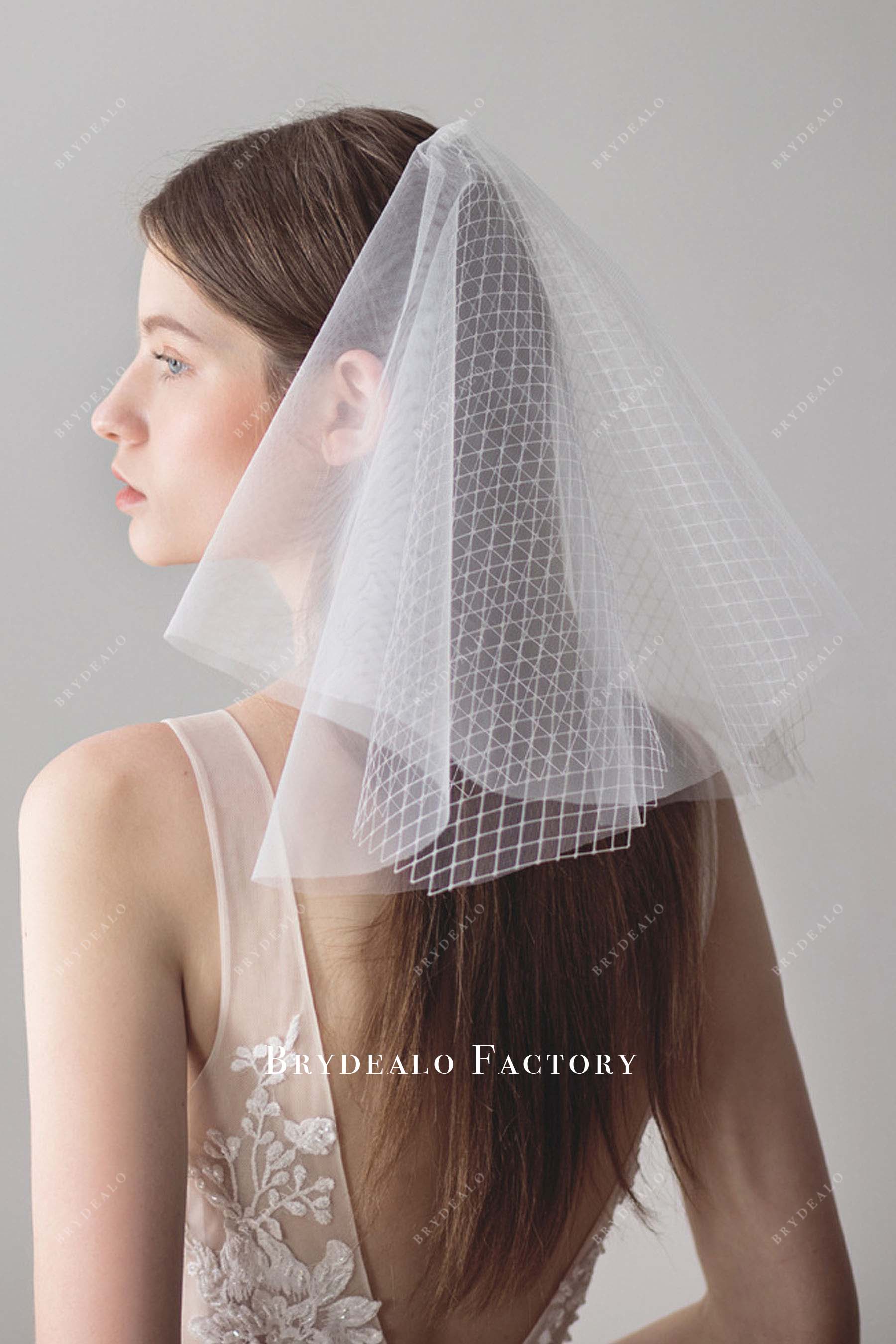 Hollywood short wedding veil