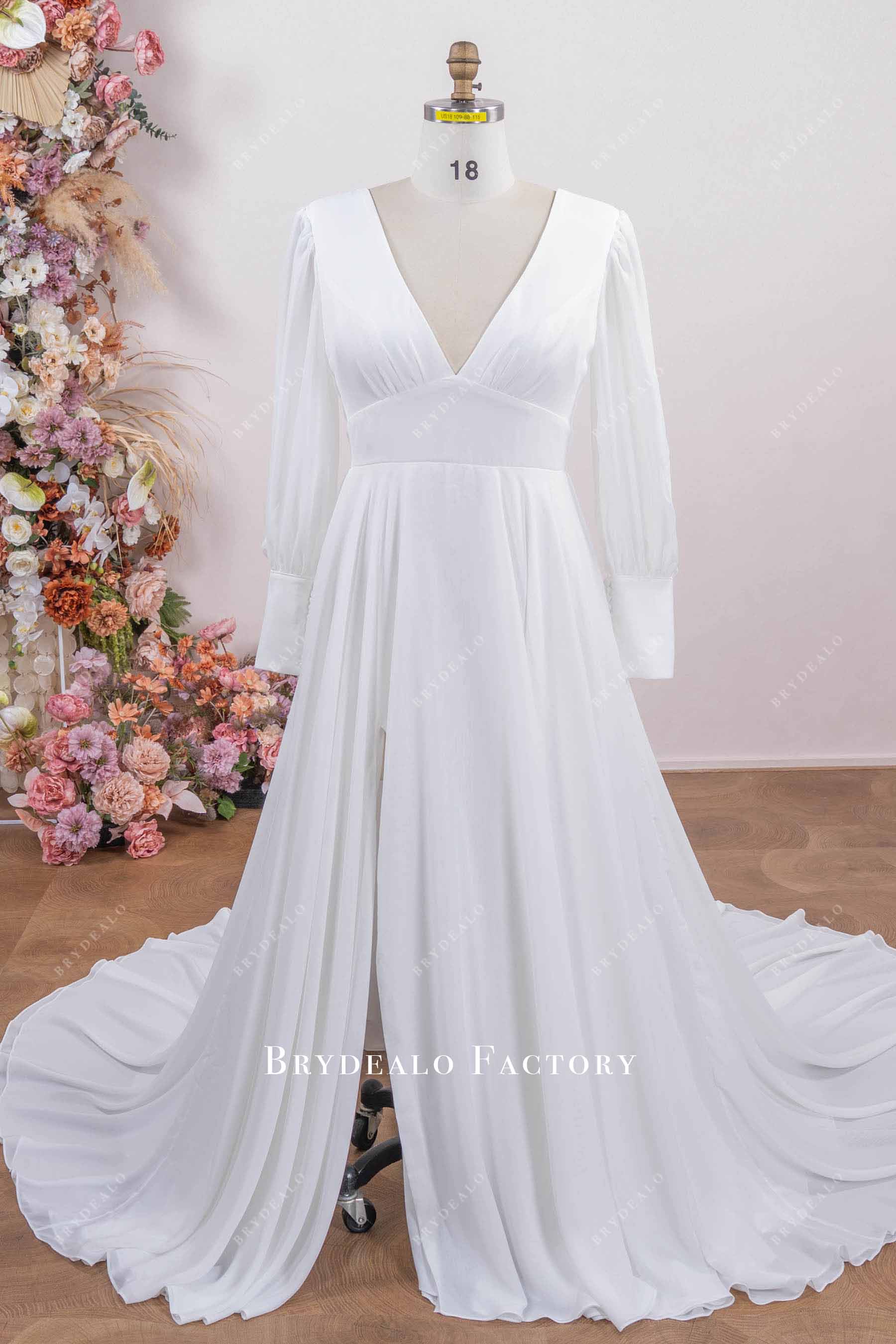 Simple Plus Size Sleeved Empire Waist Aline Wedding Dress Light Ivory Simple Plus Size Sleeved Empire Waist Aline Wedding Dress Light Ivory