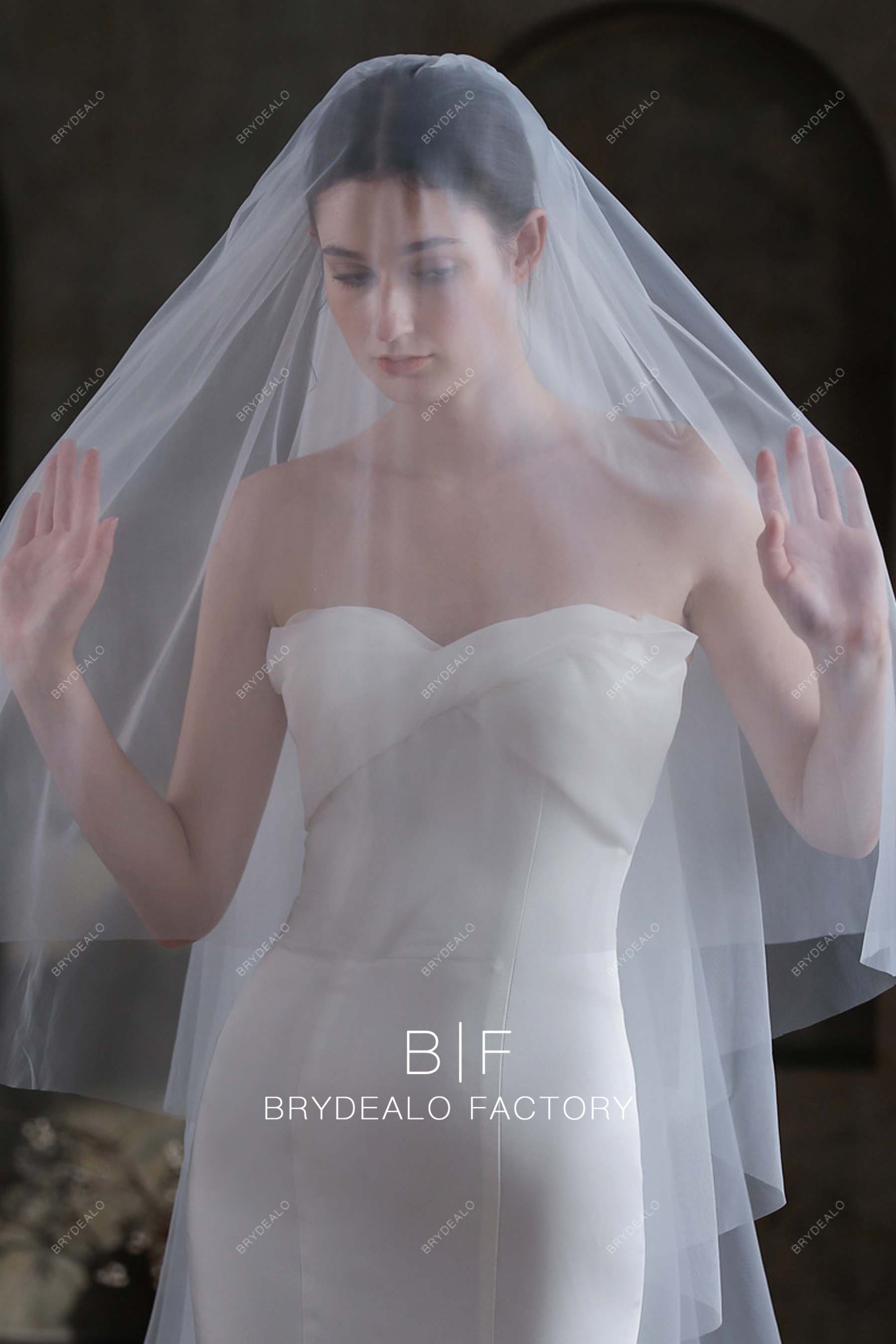 Simple Plain Tulle Wholesale Wedding Veil