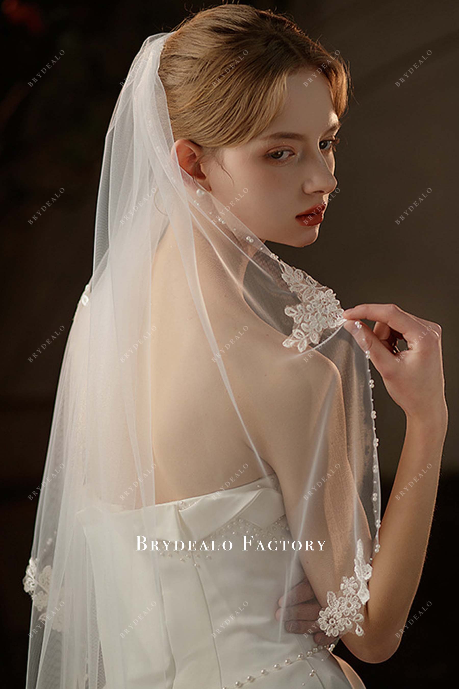 single tier bridal veil