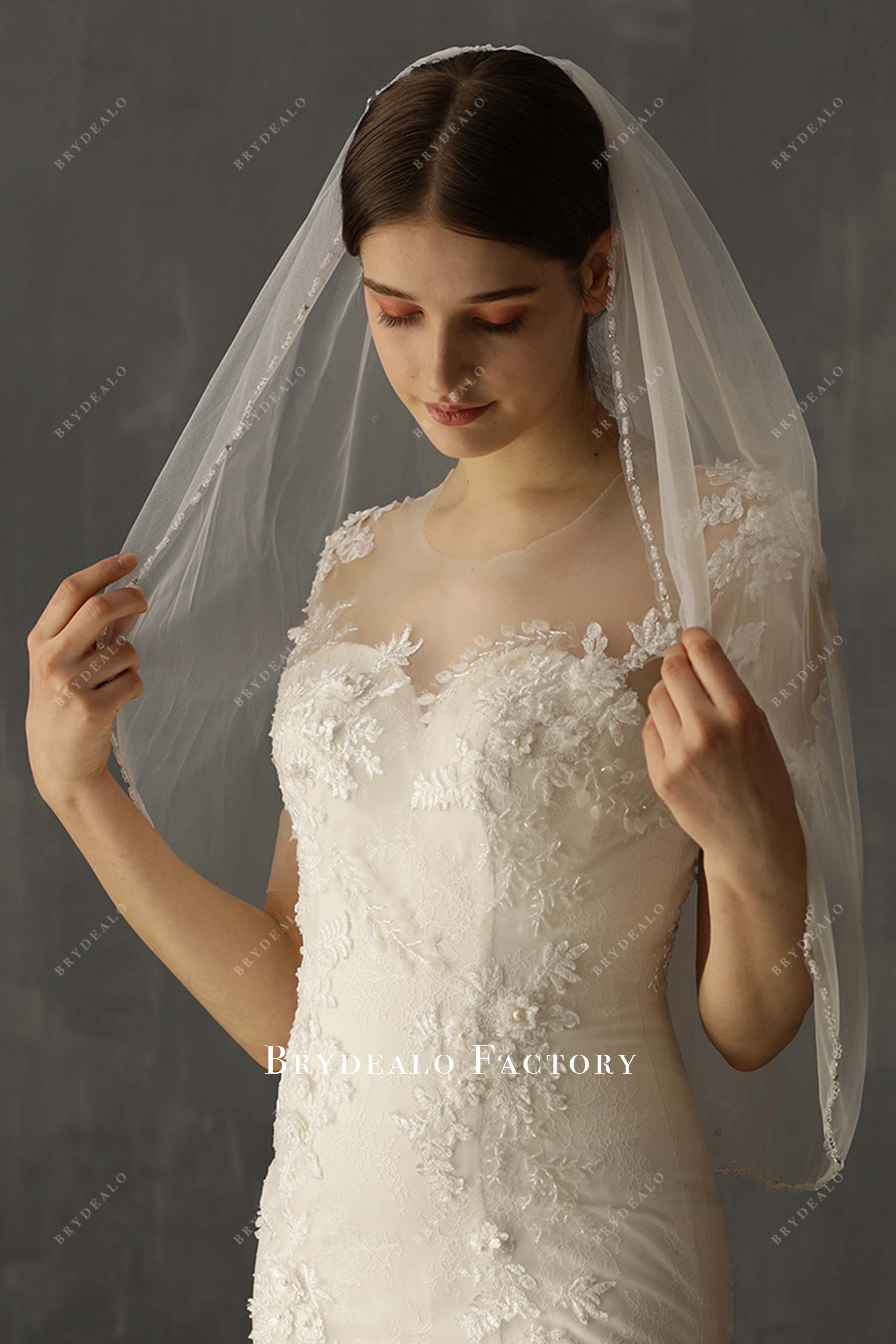 single tier wedding veil