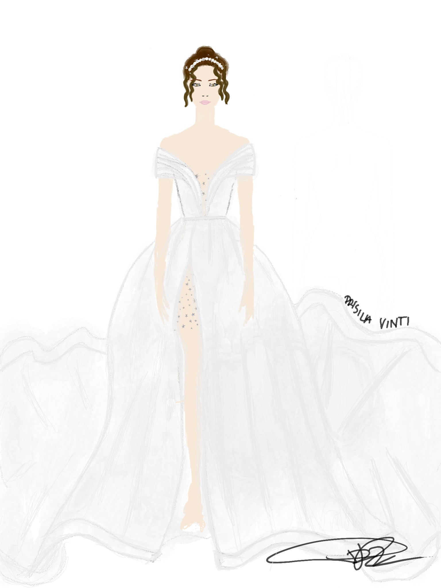 Private Label Custom Off Shoulder Wedding Dress