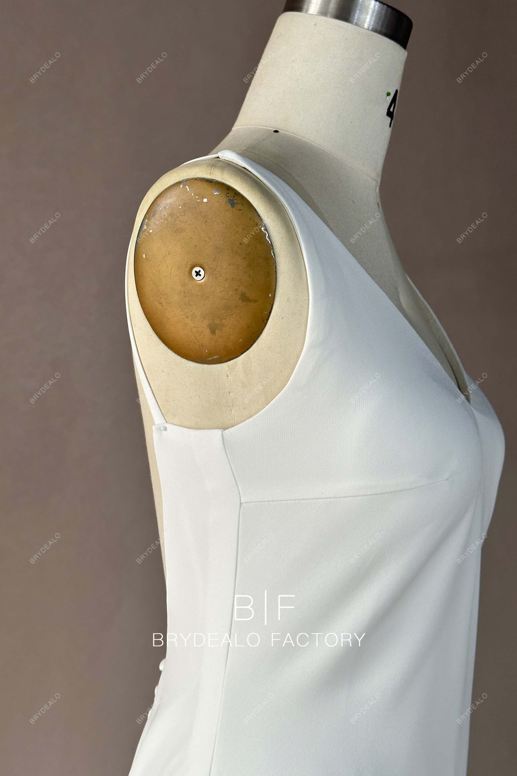 Private Label Sleeveless Crepe Bridal Dress