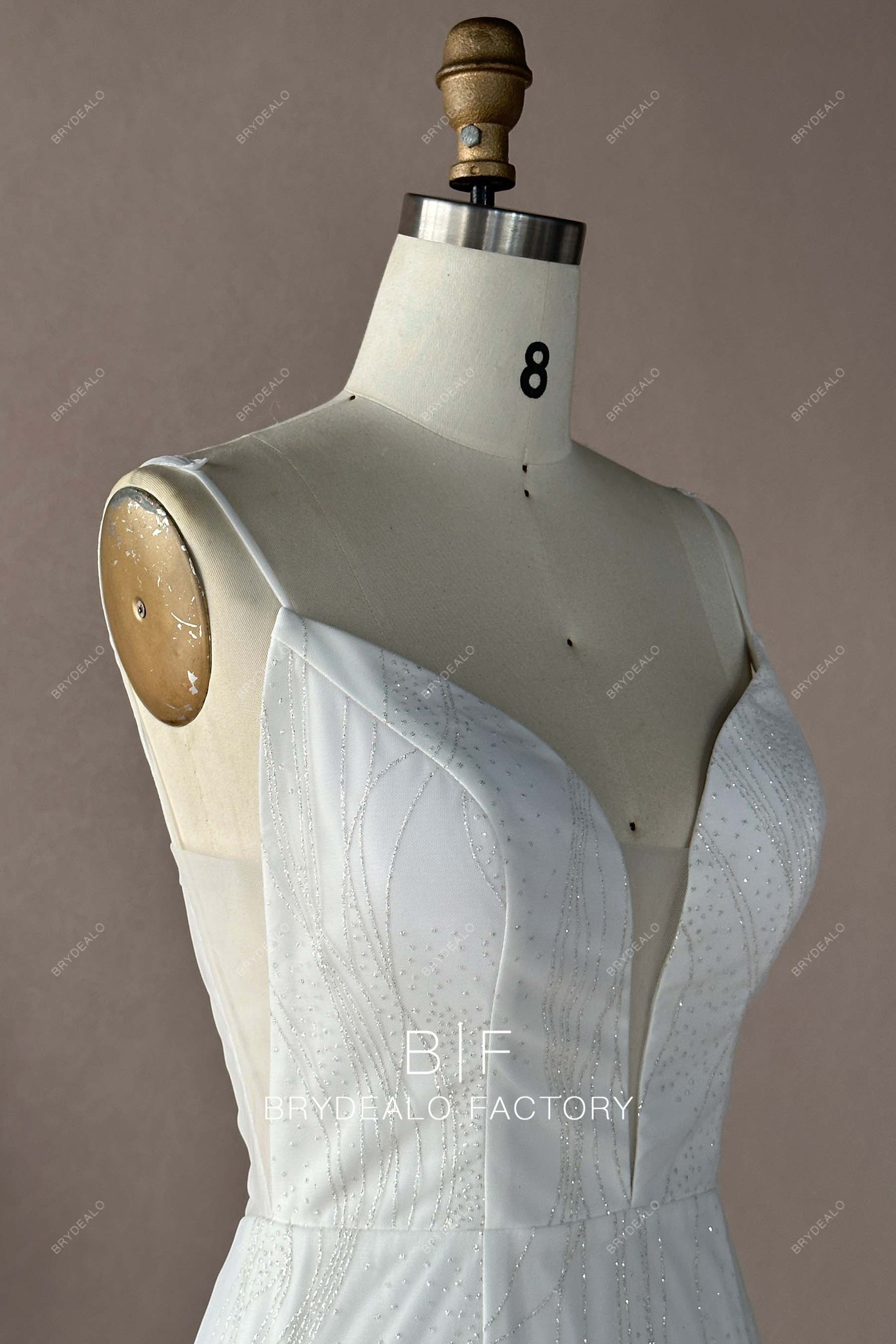 sleeveless glitter sleeveless wedding dress