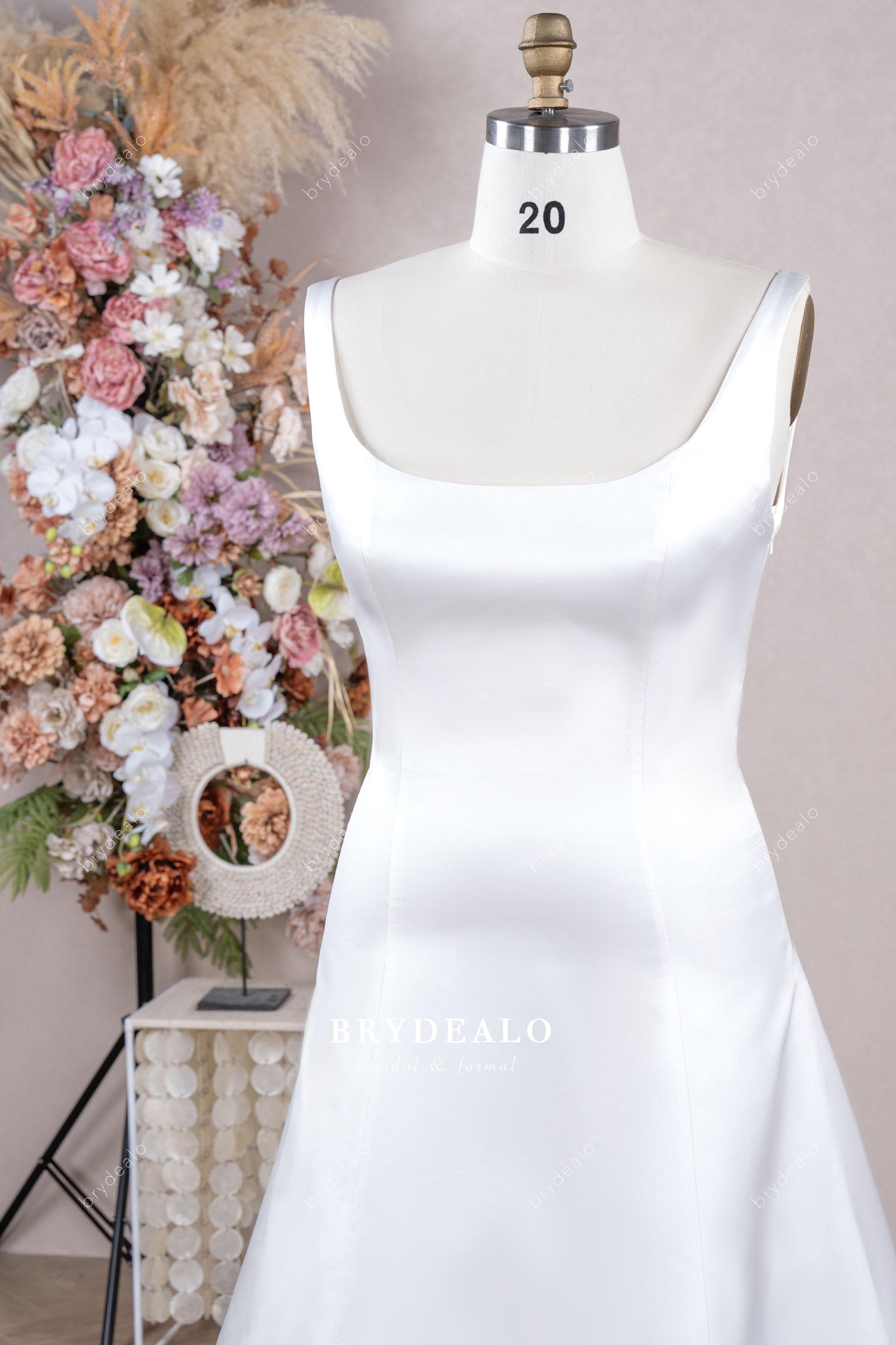 sleeveless square neck wedding dress