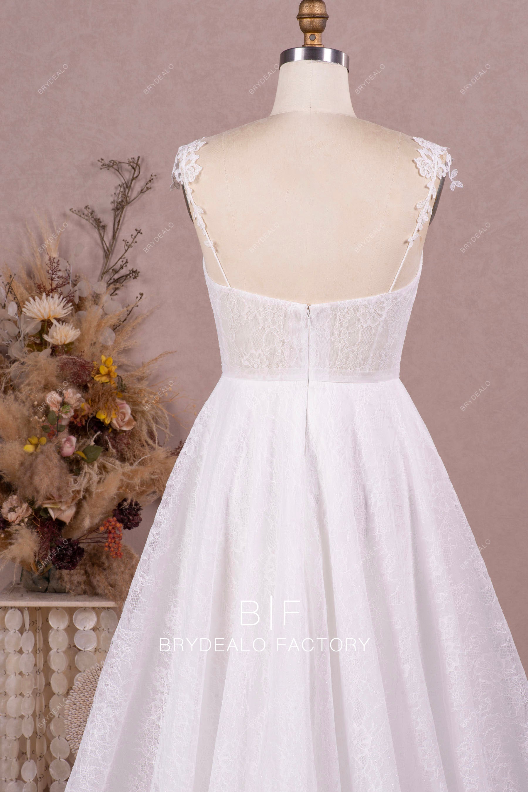 Illusion Lace Corset Sweetheart Neck Wholesale A-line Wedding Dress