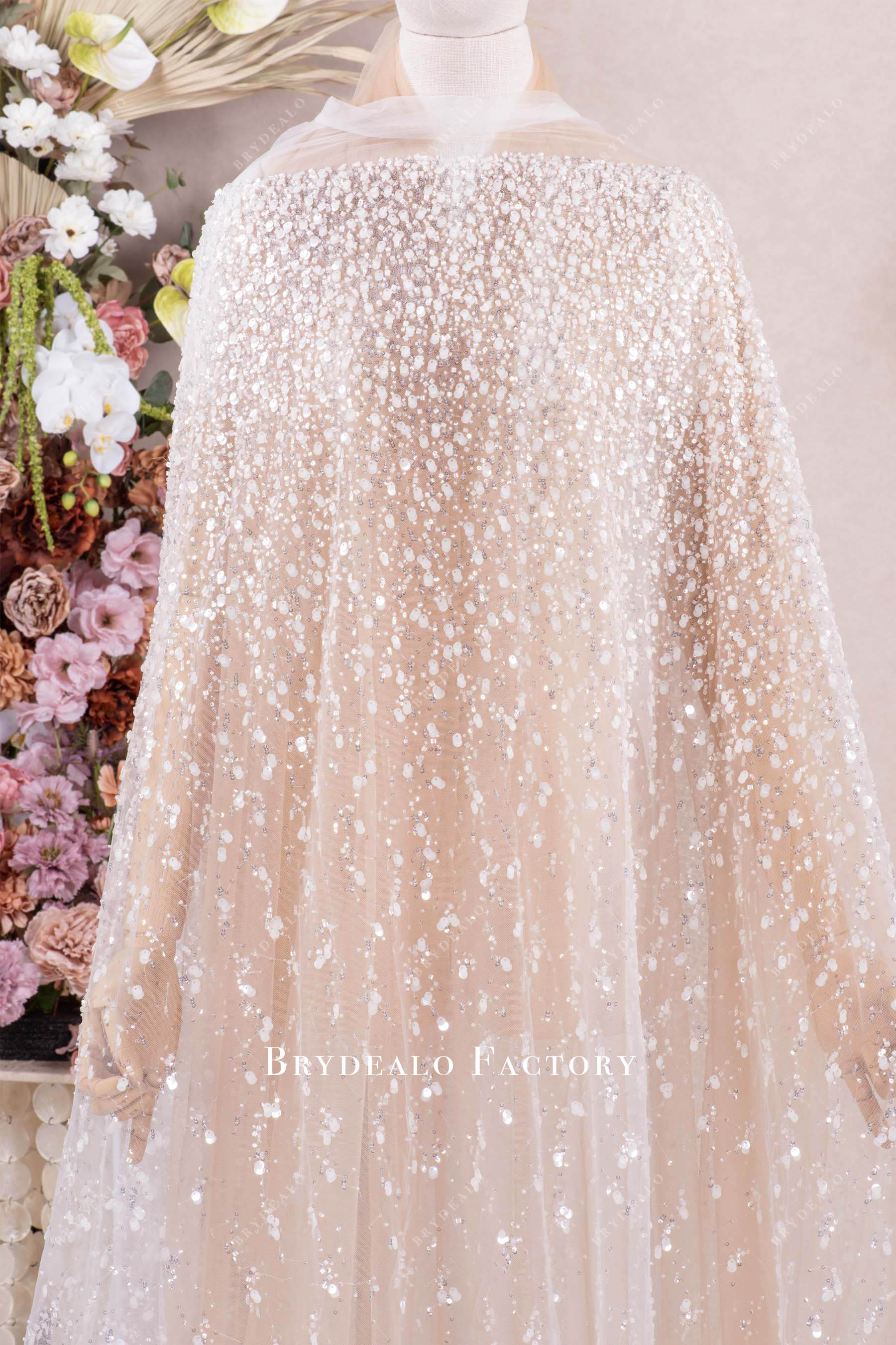 sparkly beaded tulle