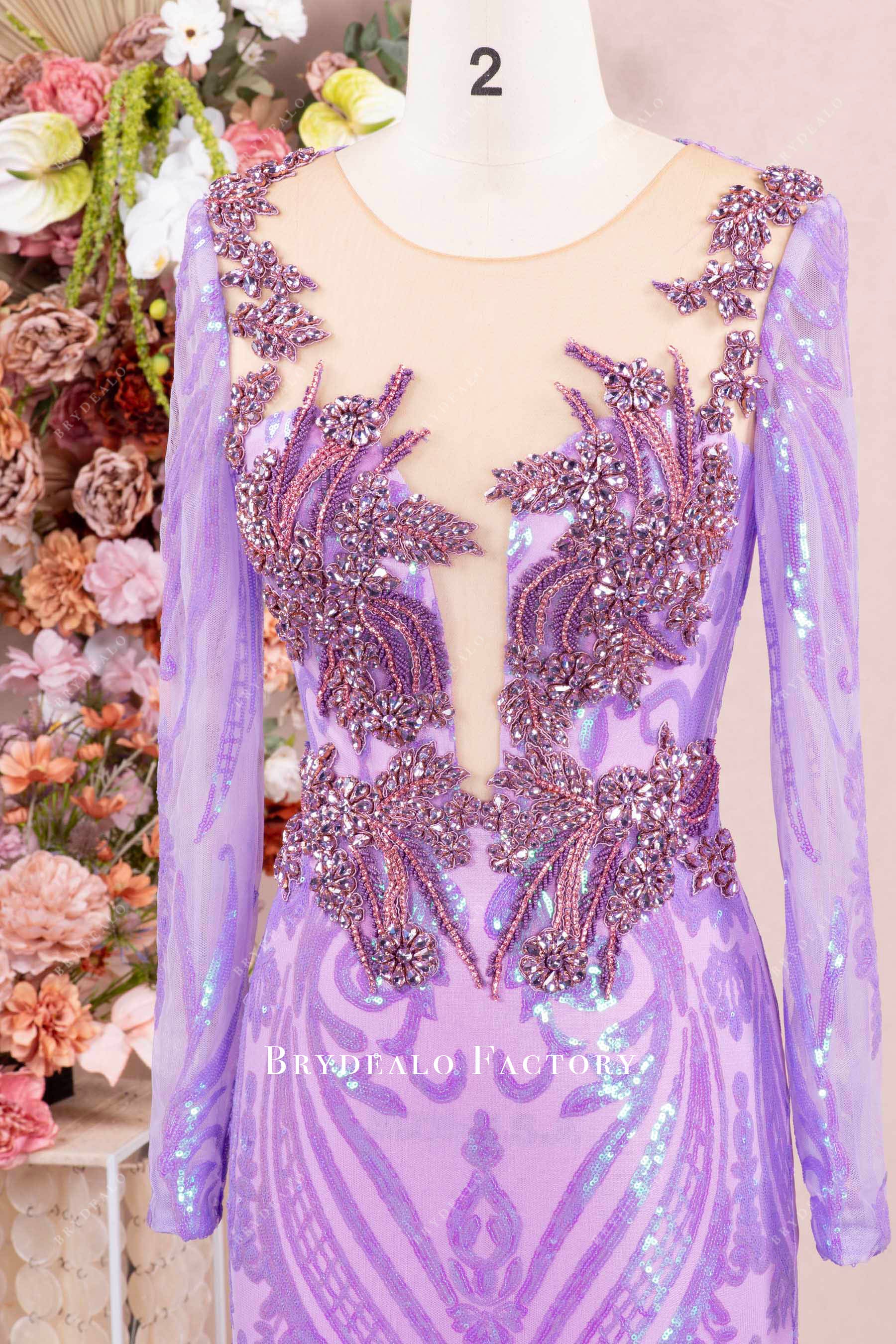 sparkly hand-sewn rhinestone prom dress