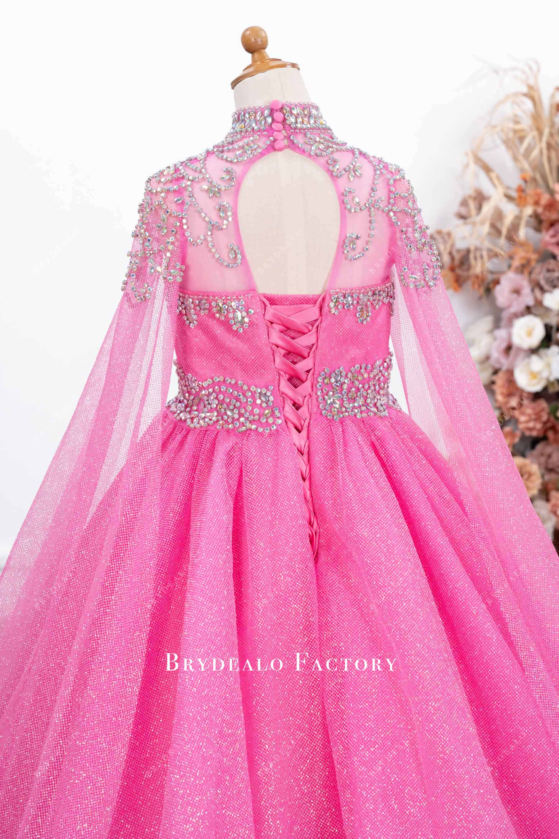 sparkly keyhole back junior pageant dress