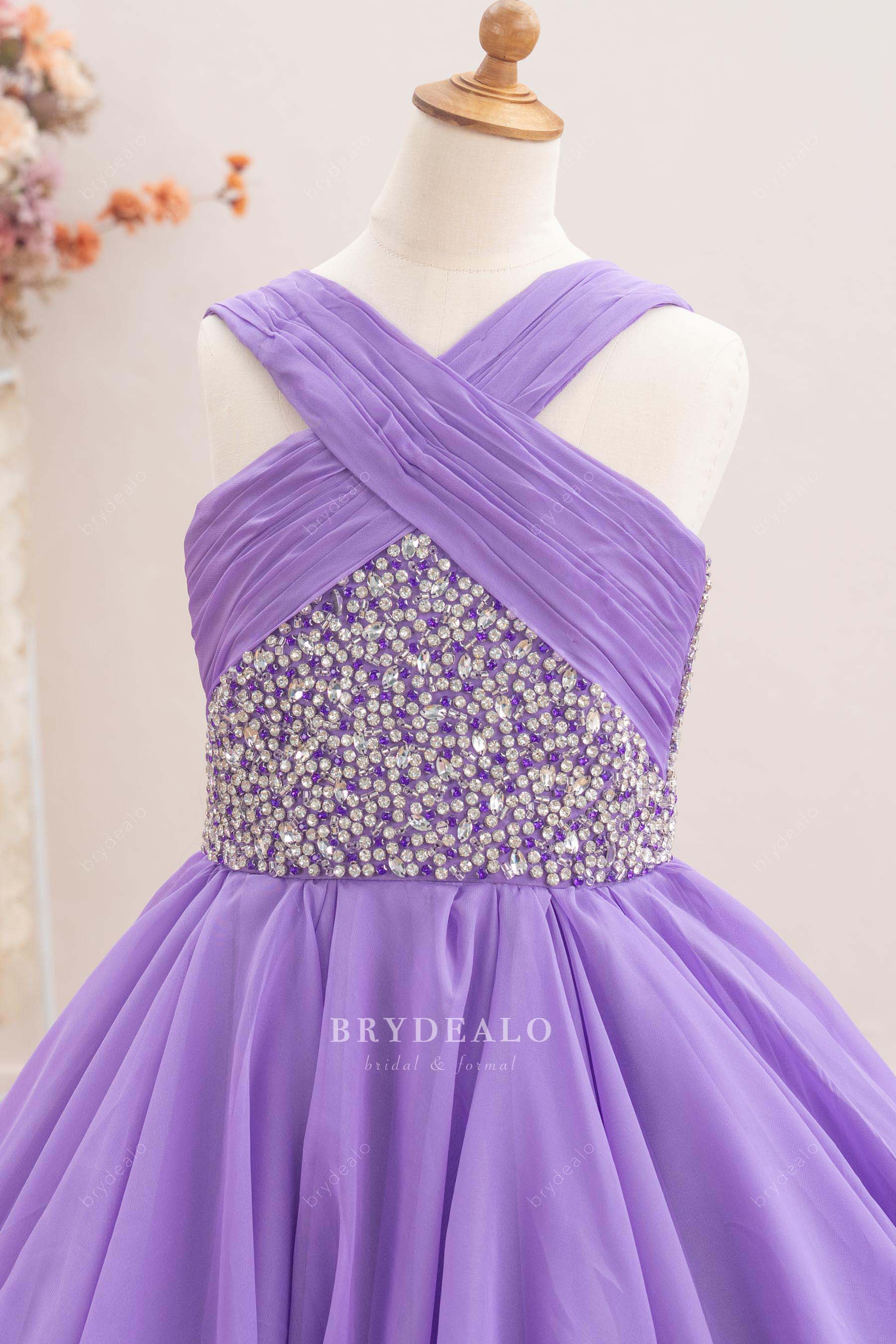 sparkly rhinestone kids pageant gown