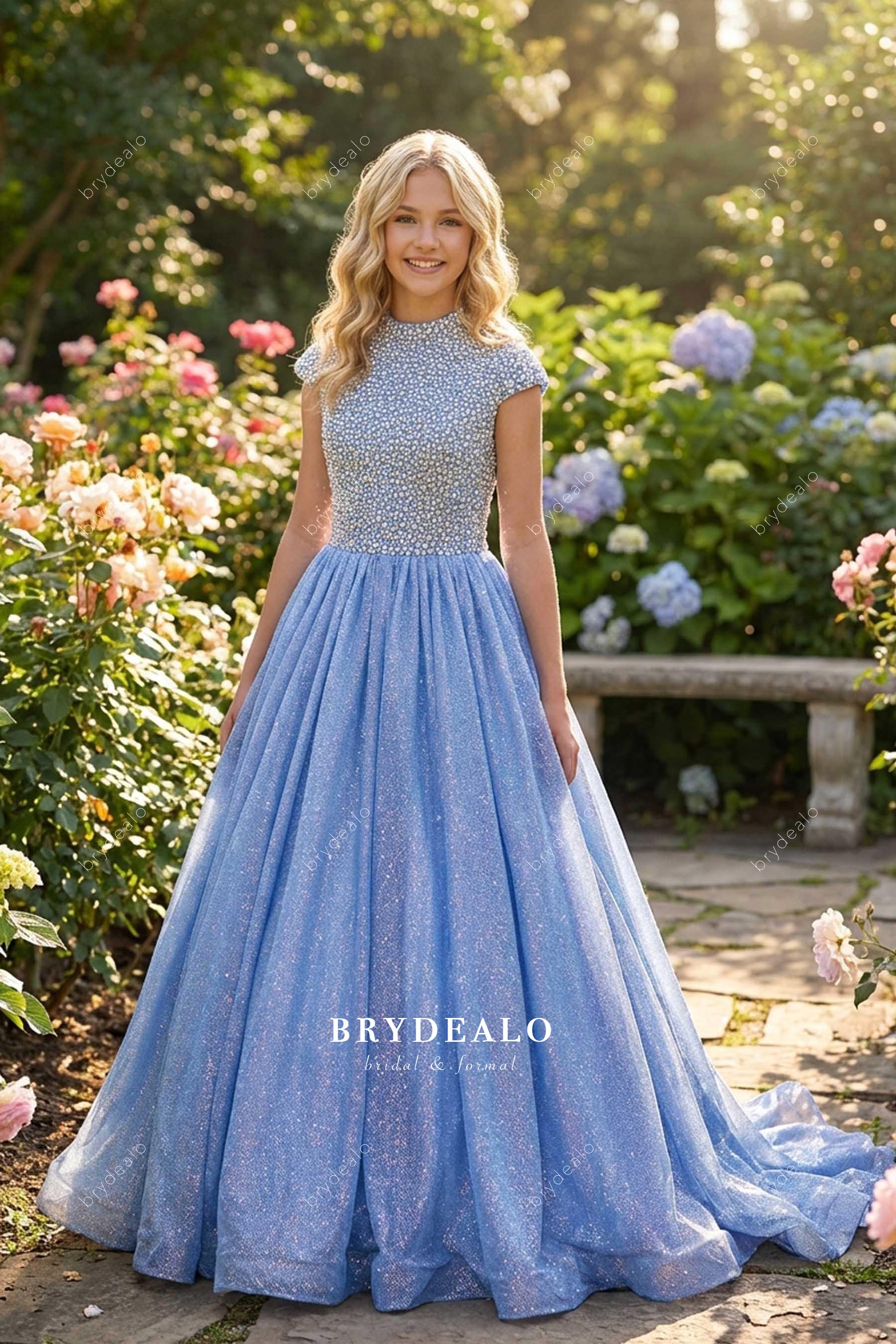 sparkly rhinestone teen pageant dress