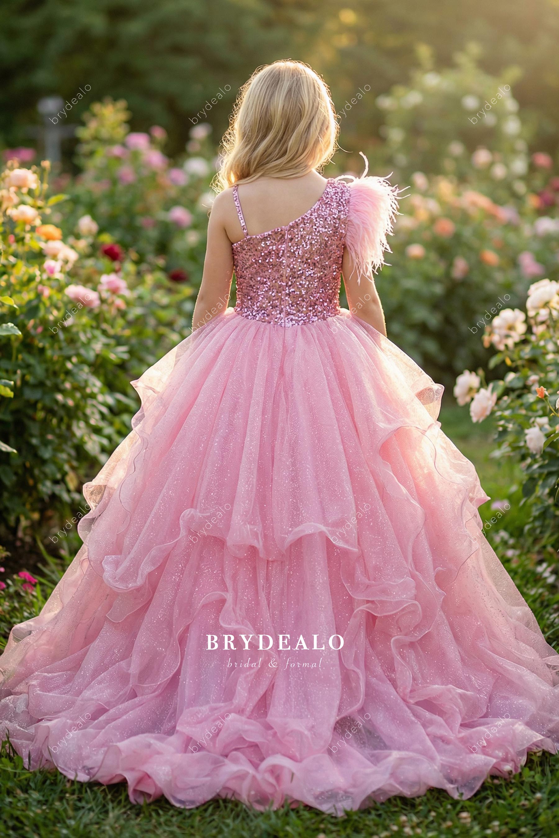 sparkly ruffled junior pageant gown