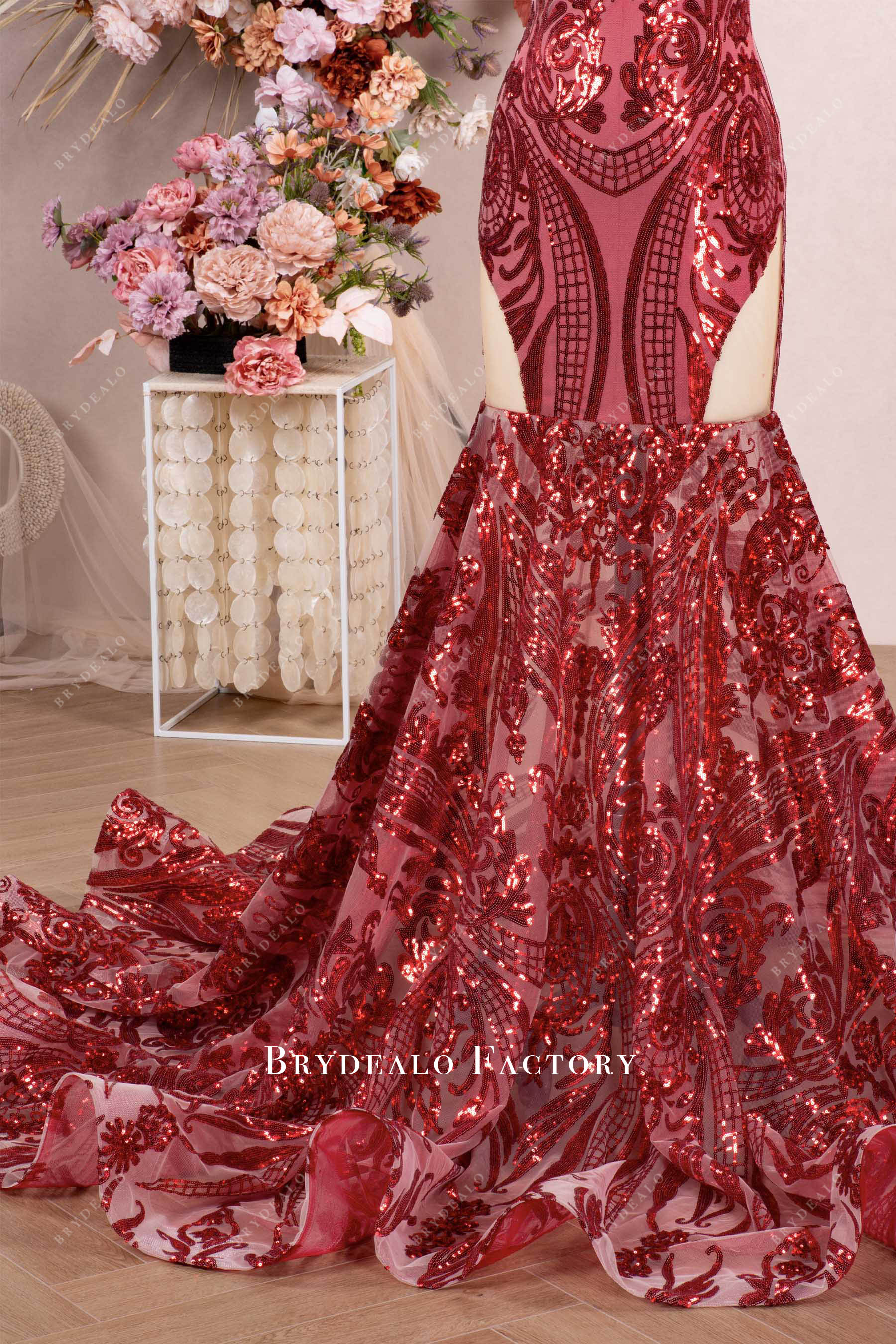 sparkly sequin ruffled skirt prom dress