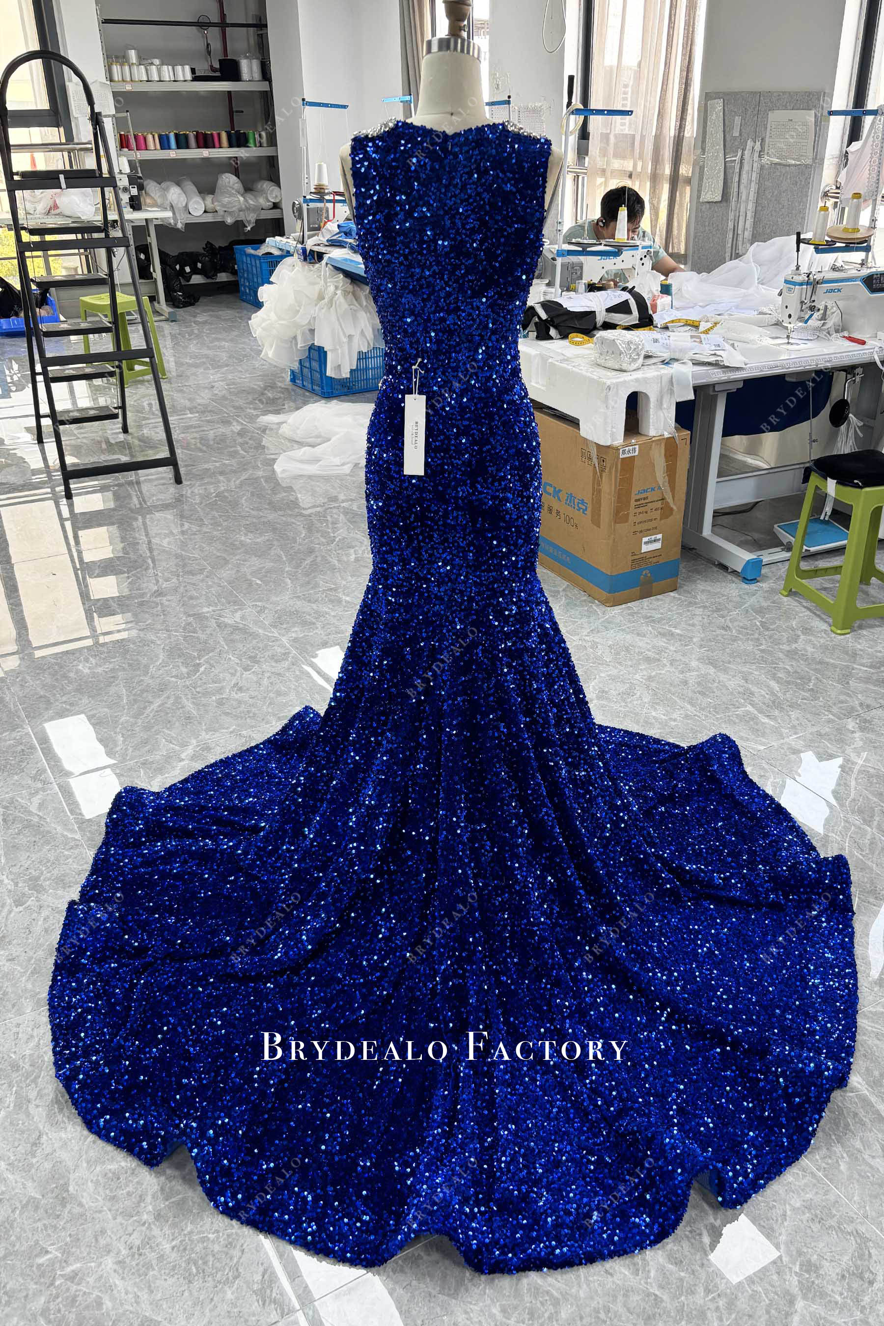 sparkly sequined velvet prom dress