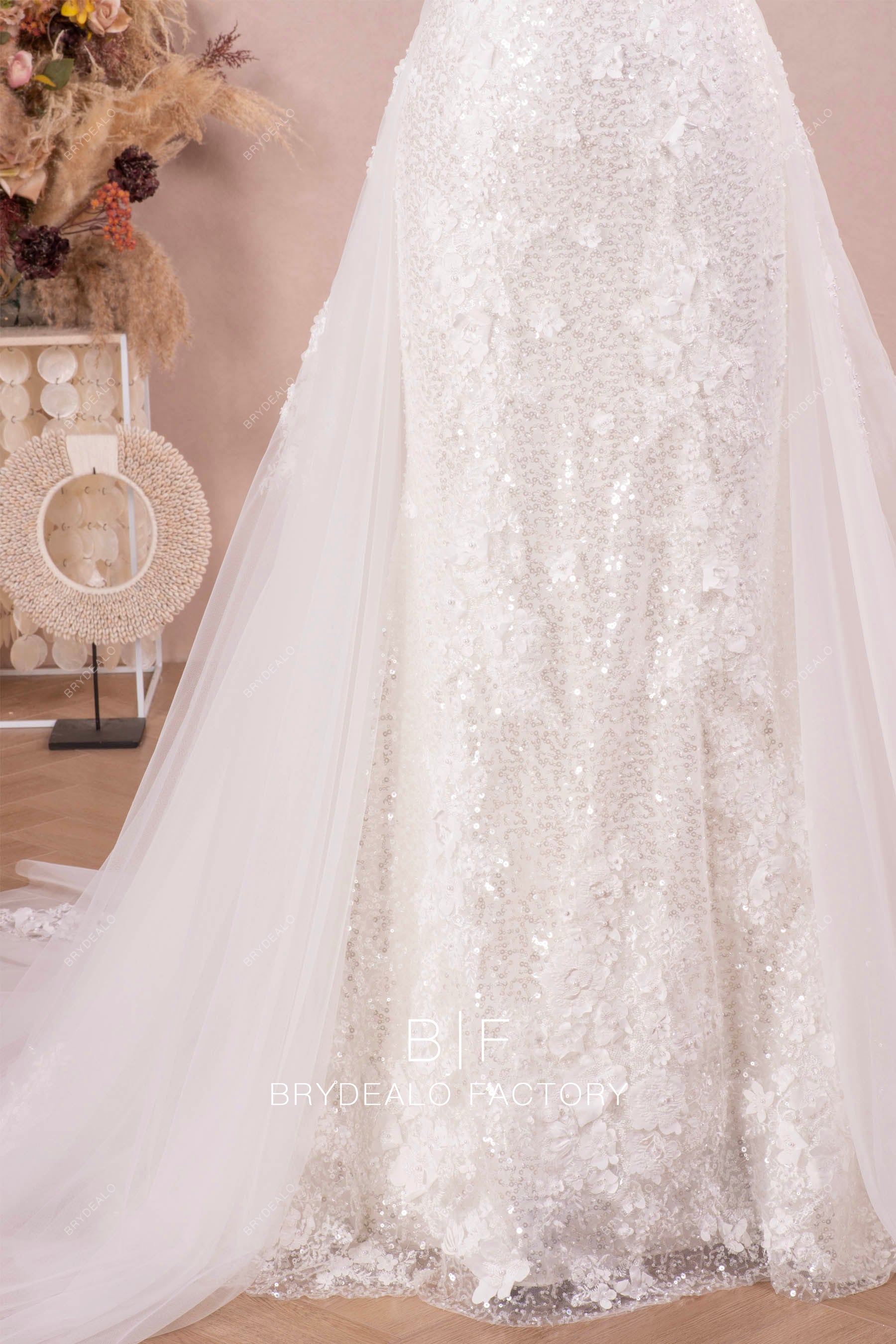 sparkly wedding dress with detachable overskirt