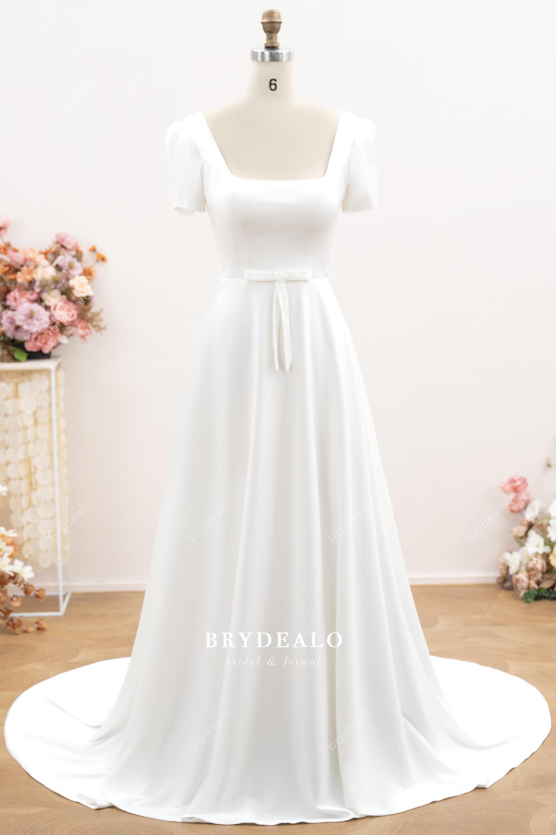 square neck A-line wedding dress