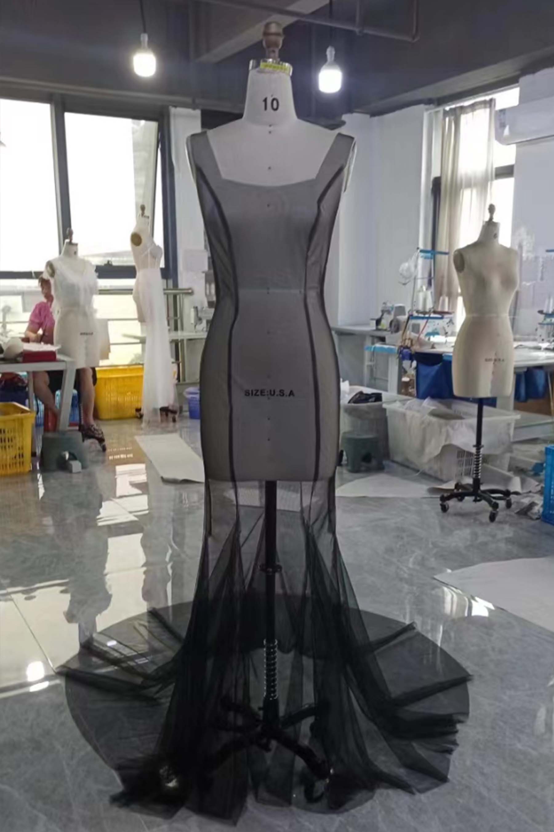 square neck sleeveless dress mockup