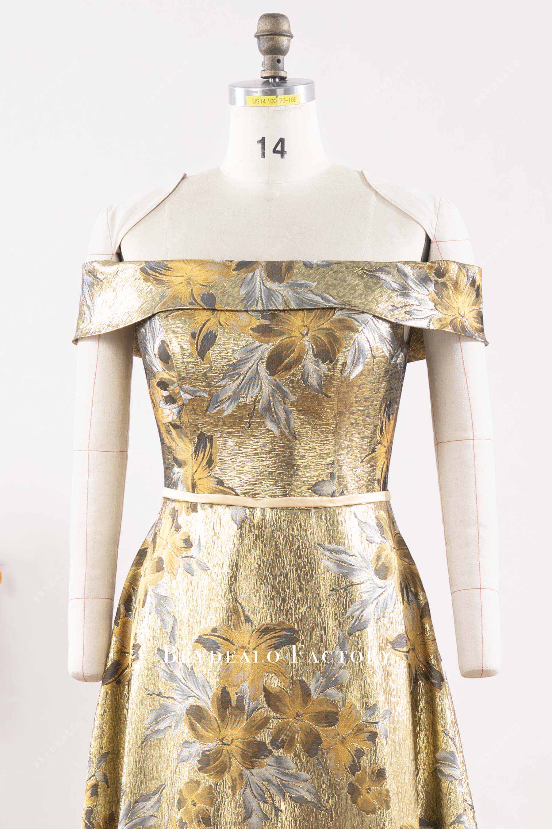 straight across neck mother of bride dress