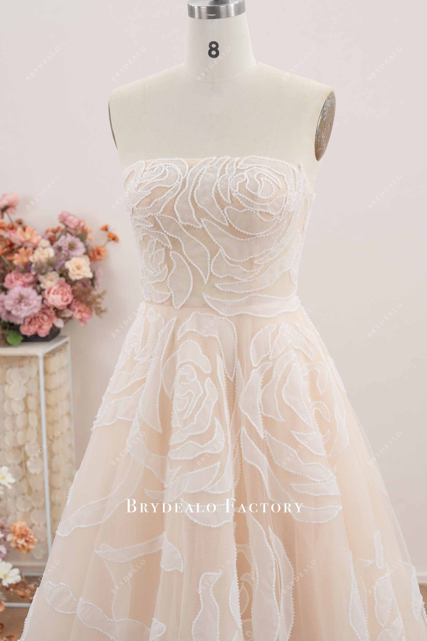 straight across neck wedding dress