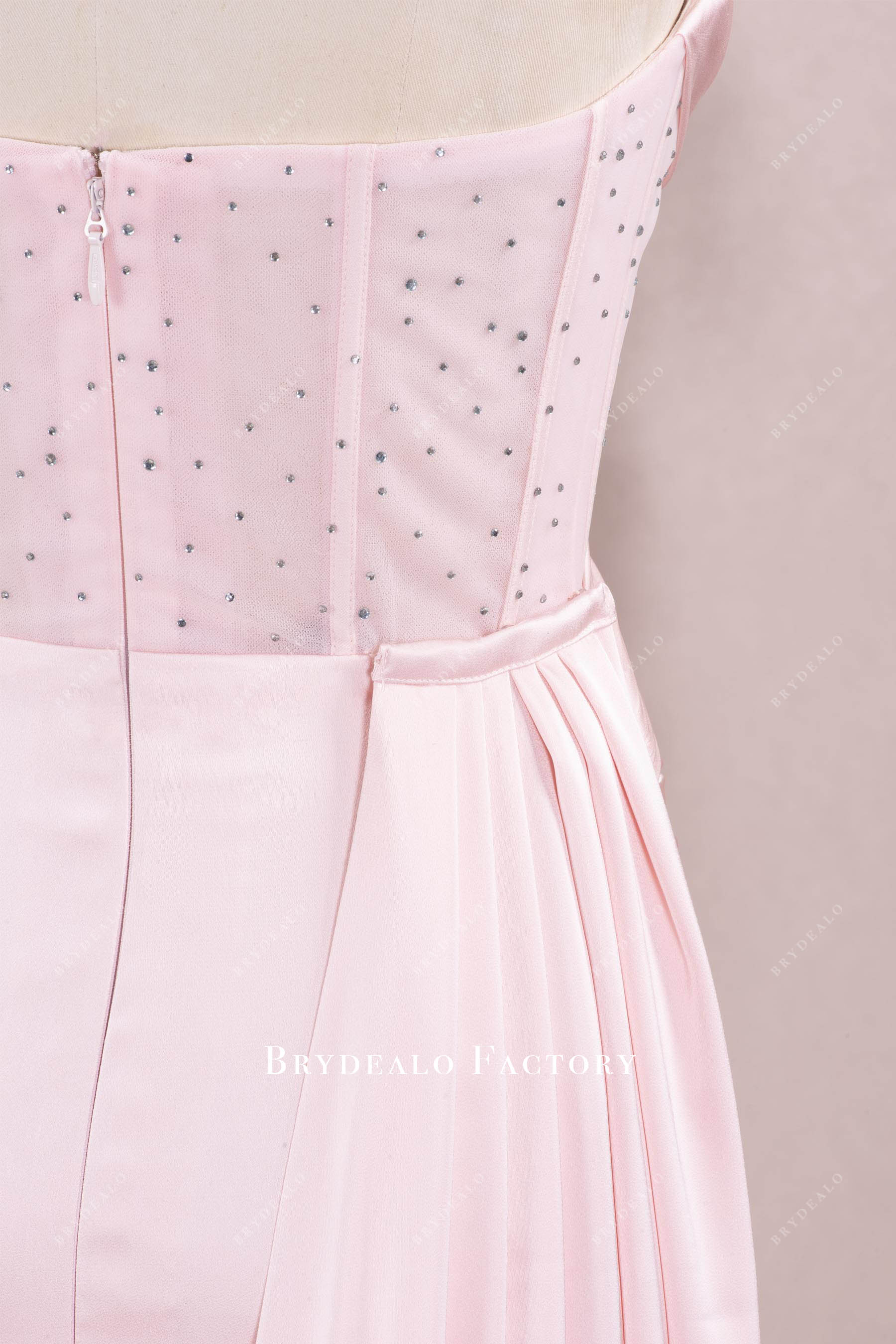 strapless boned corset prom dress
