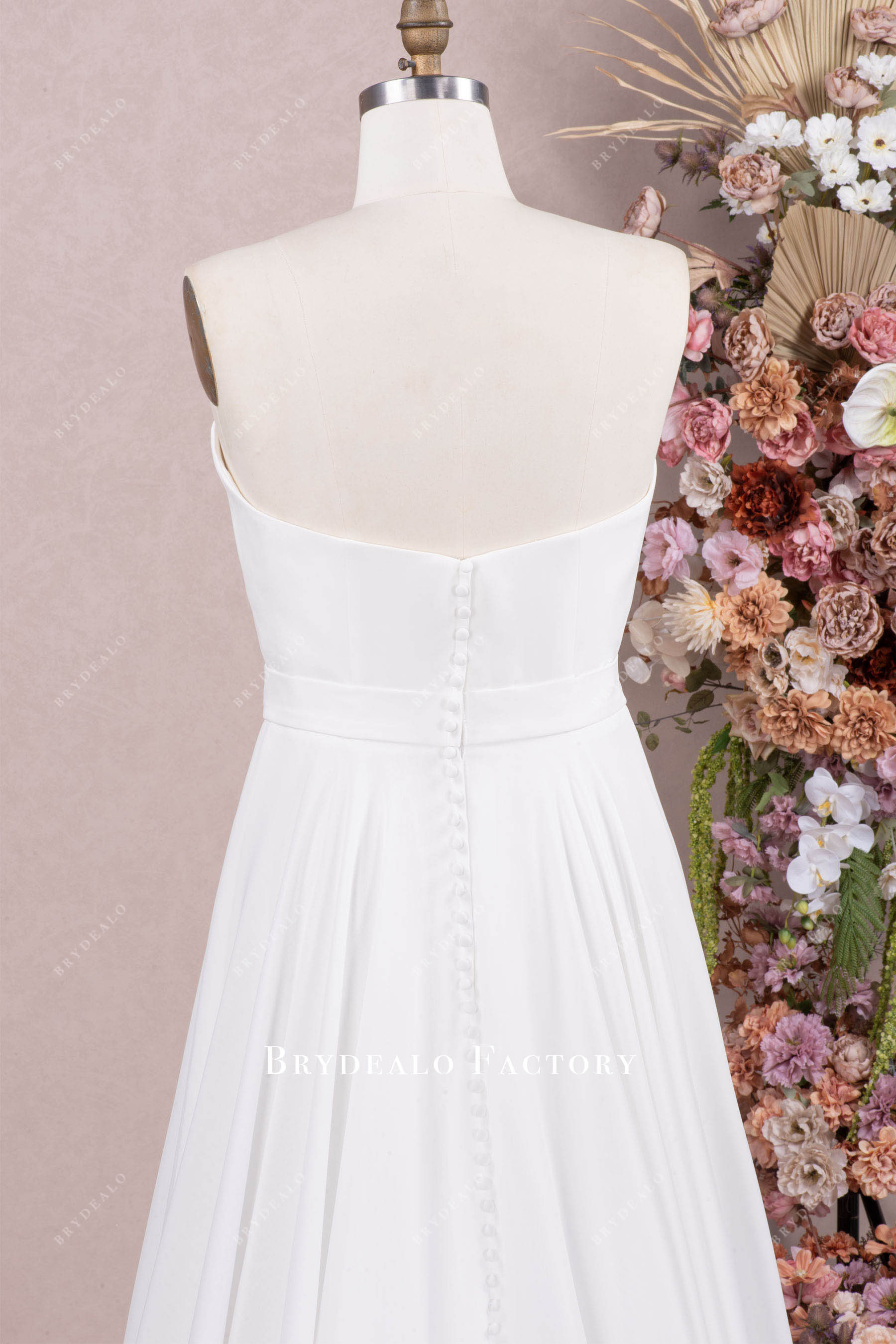 strapless chiffon wedding dress