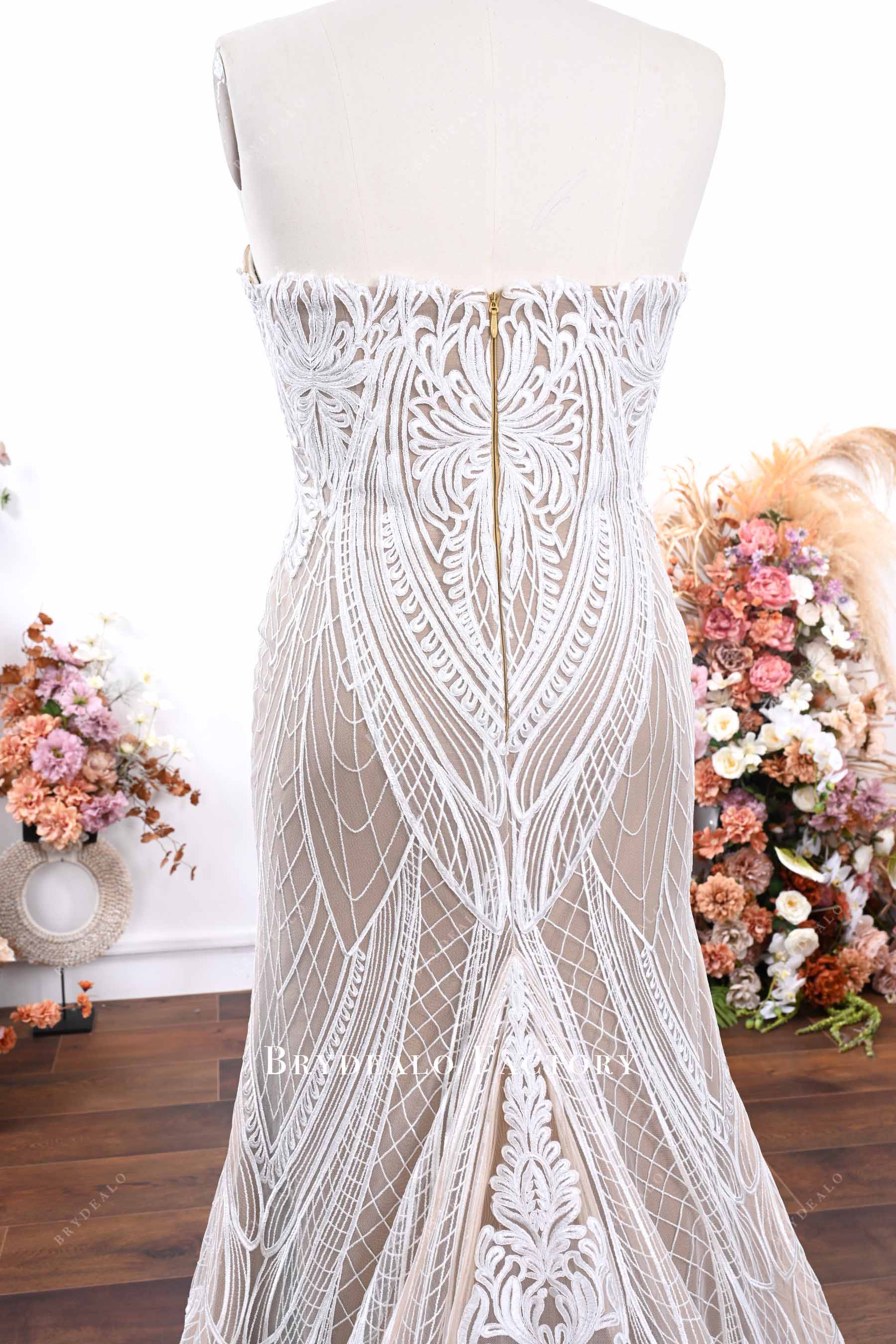 strapless lace wedding dress